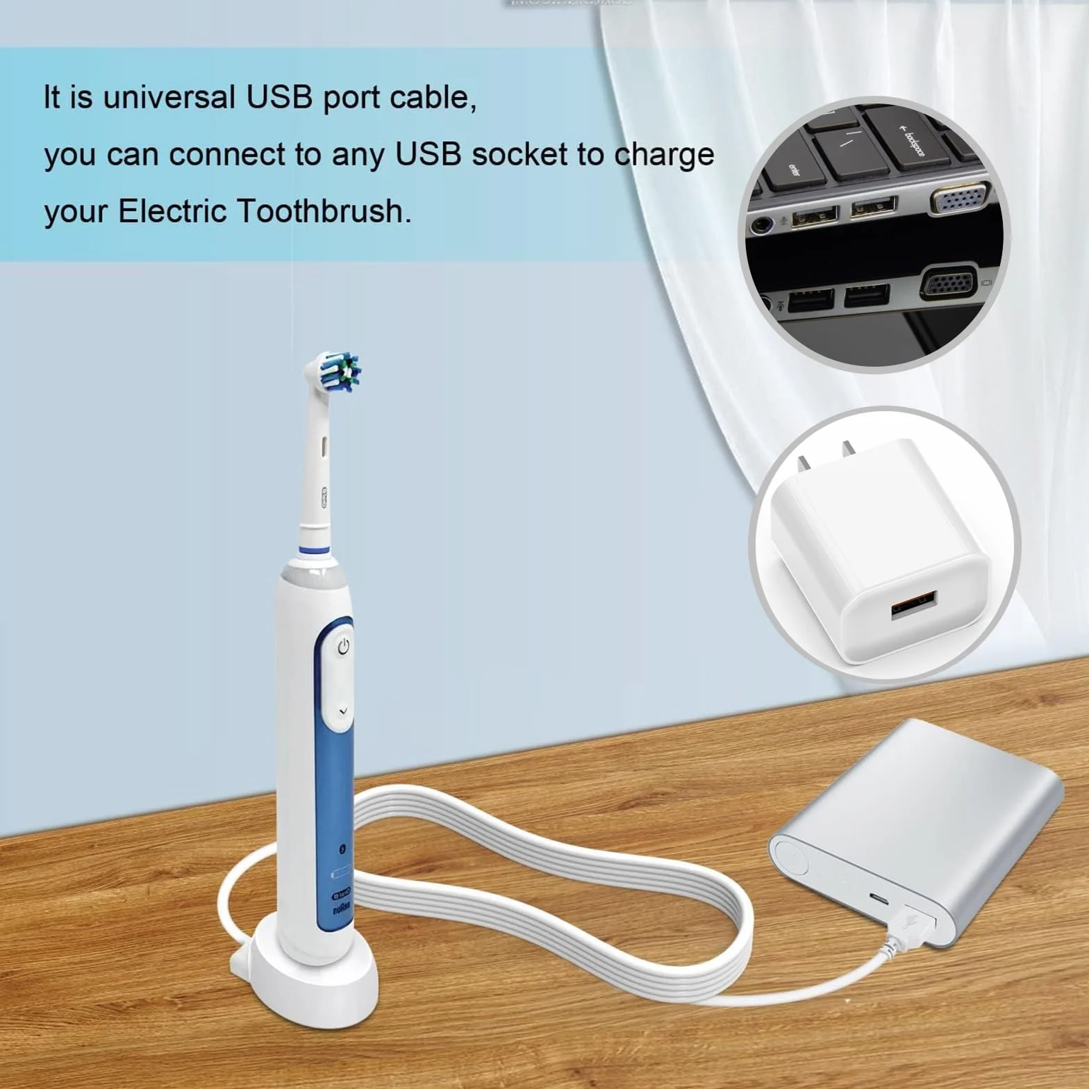 Ładowarka zastępcza 3757 do elektrycznej szczoteczki do zębów, przenośna USB do Genius Pro