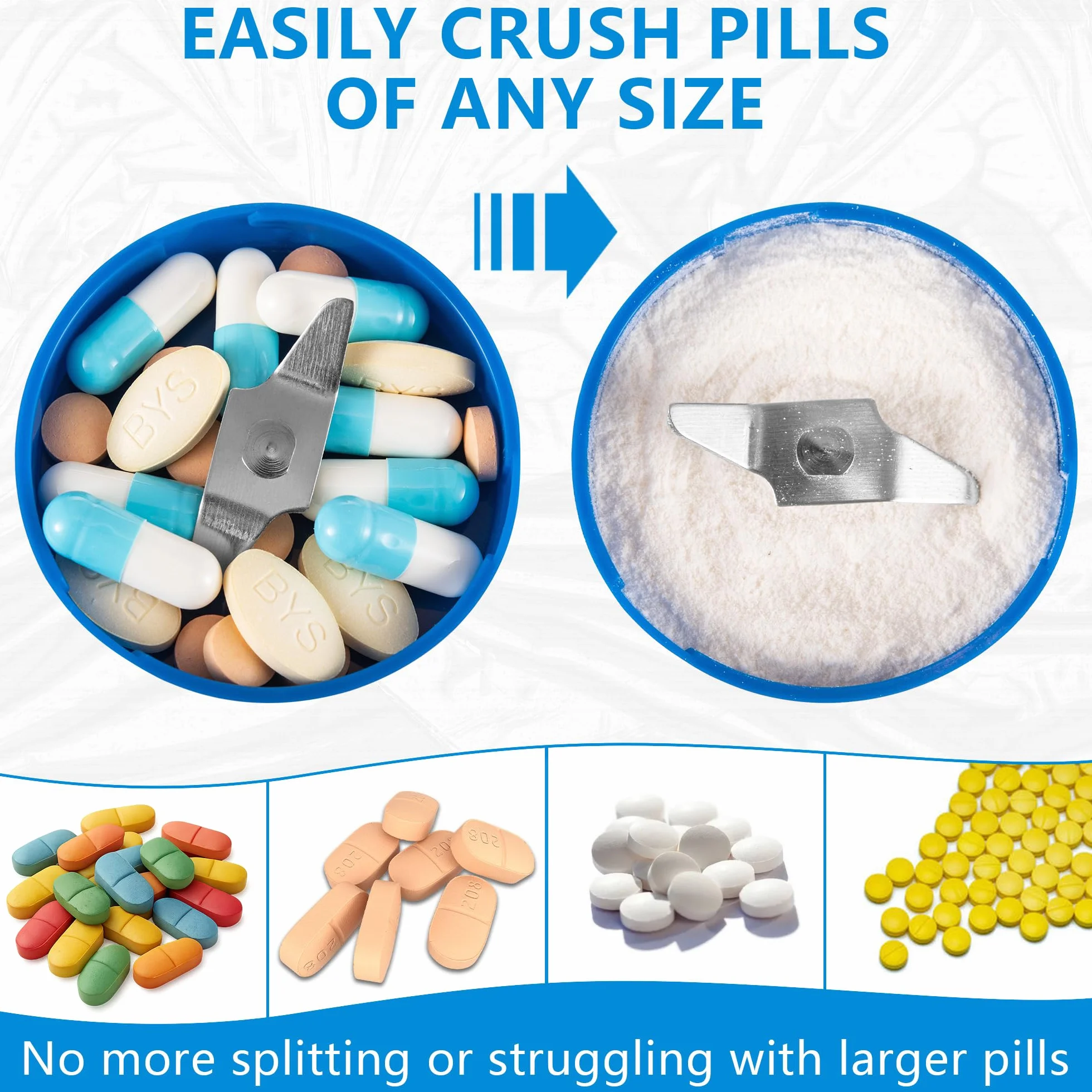 Pill Mill elektryczna kruszarka do tabletek drobny proszek młynek do tabletek