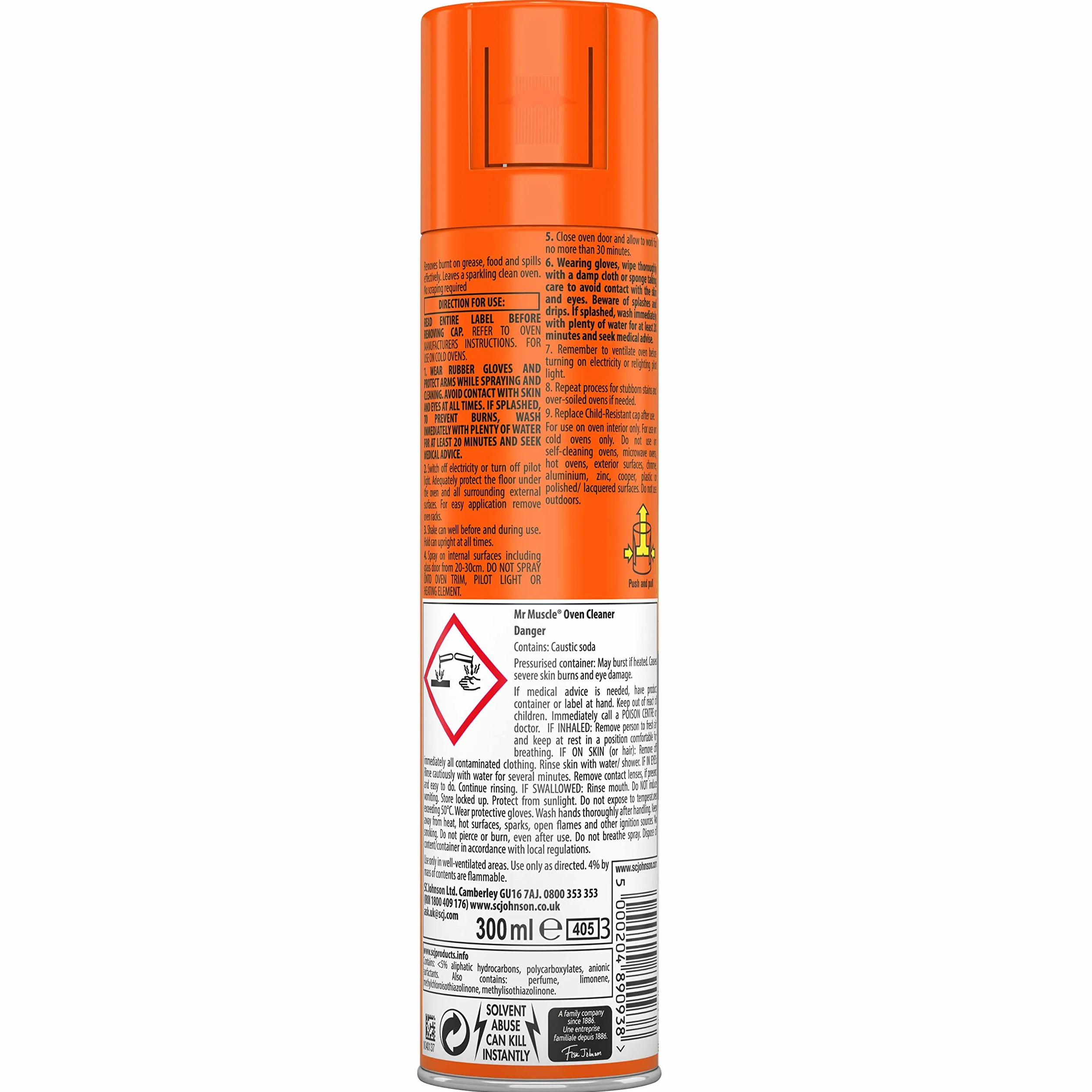 Mr Muscle Środek czyszczący do piekarnika, 300 ml, 1 szt., biały