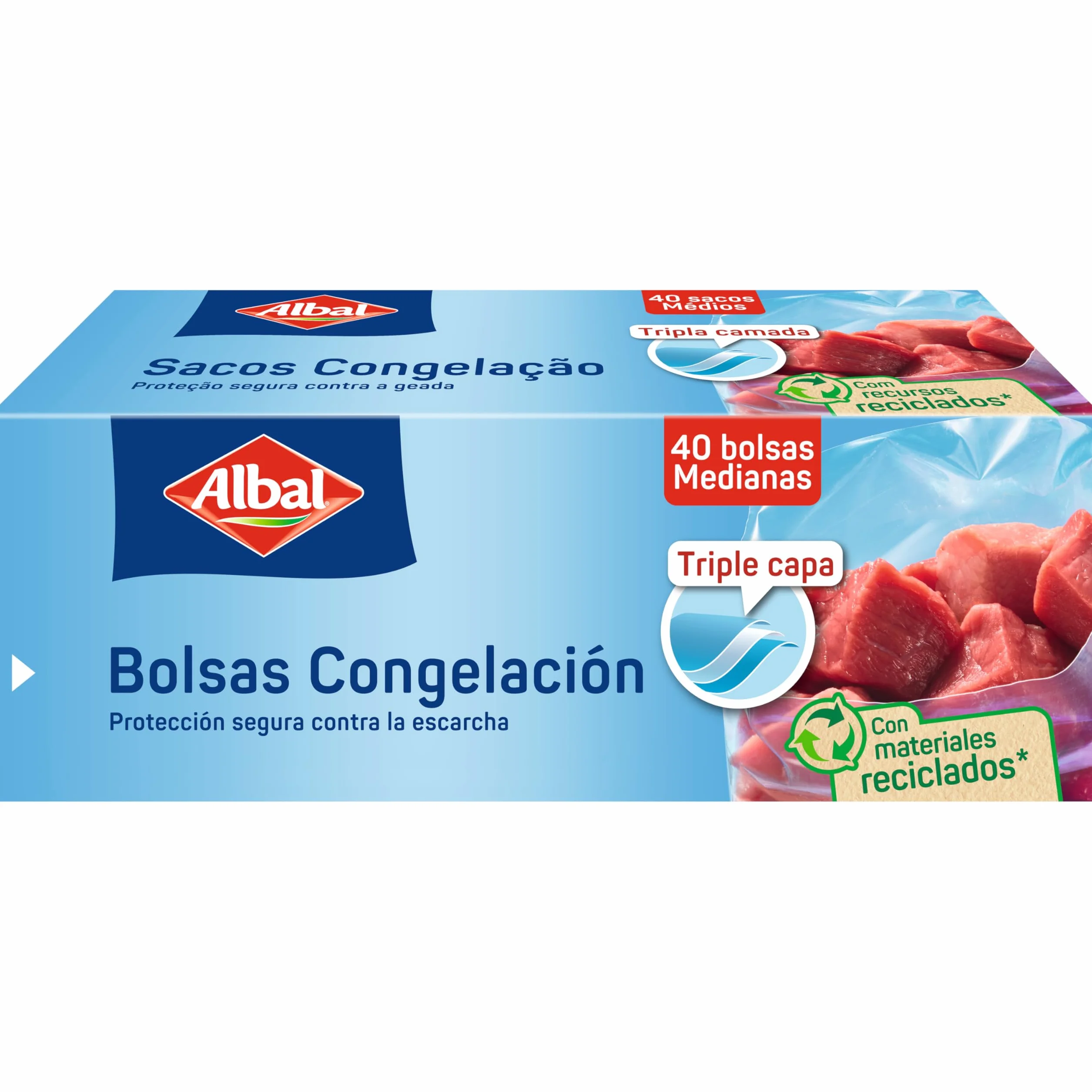 Albal 6744724 Worki do Zamrażania, Przezroczysty, 3 L, 40 szt.