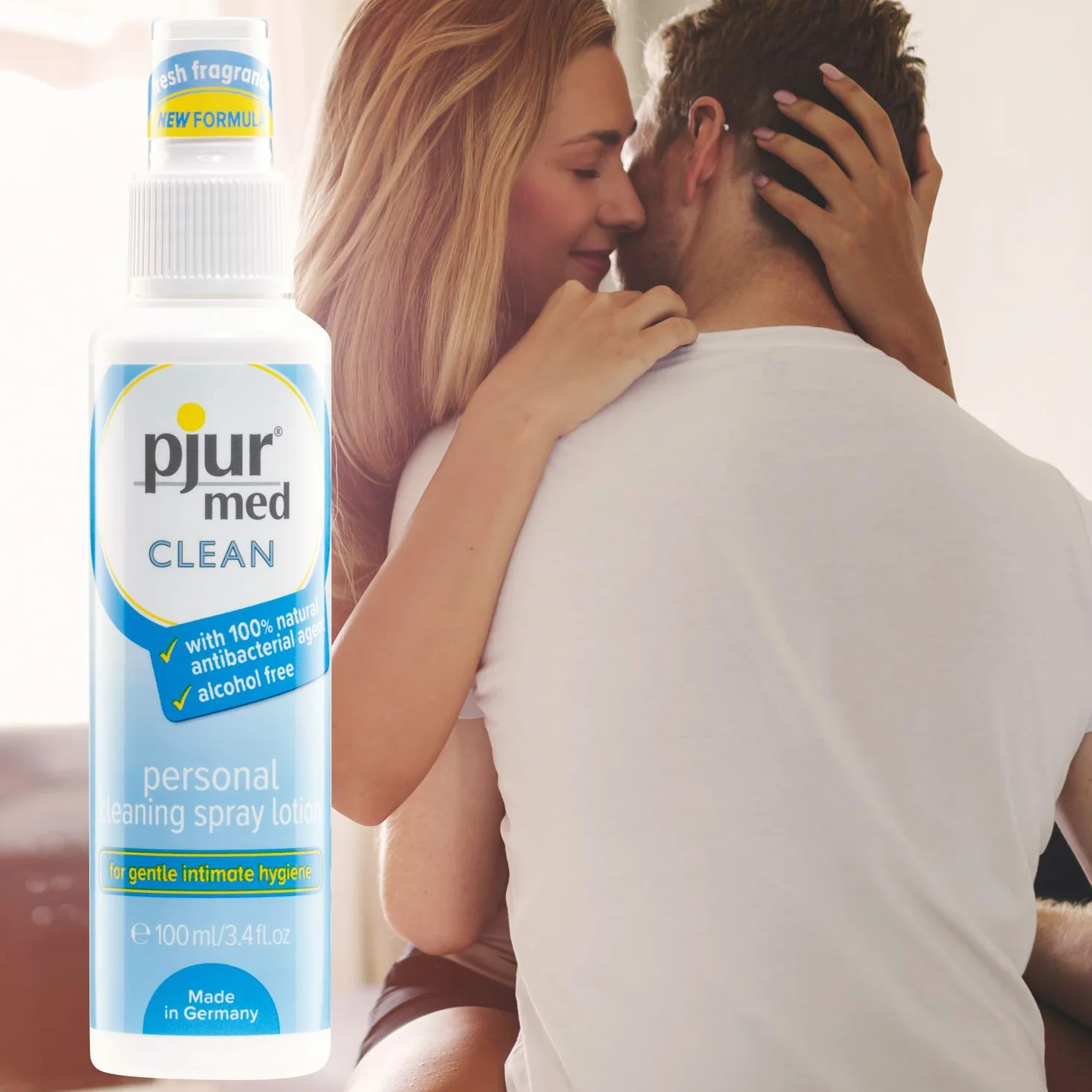 pjur med CLEAN spray higieniczny z antybakteryjną substancją czynną – do delikatnego czyszczenia skóry i okolic intymnych (100 ml)