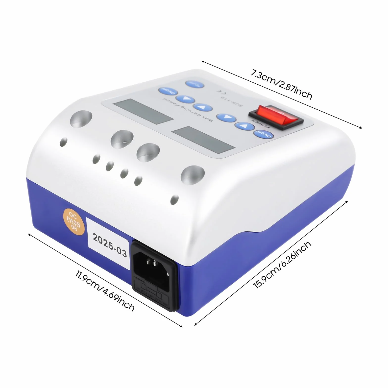 Waxing Maszyna do woskowania 50 W, 2 A, z 6 końcówkami i 2 uchwytami na długopisy i 2 długopisami, 50-200℃, prąd przemienny, wosk dentystyczny, elektryczny nóż do wosku dla dentystów