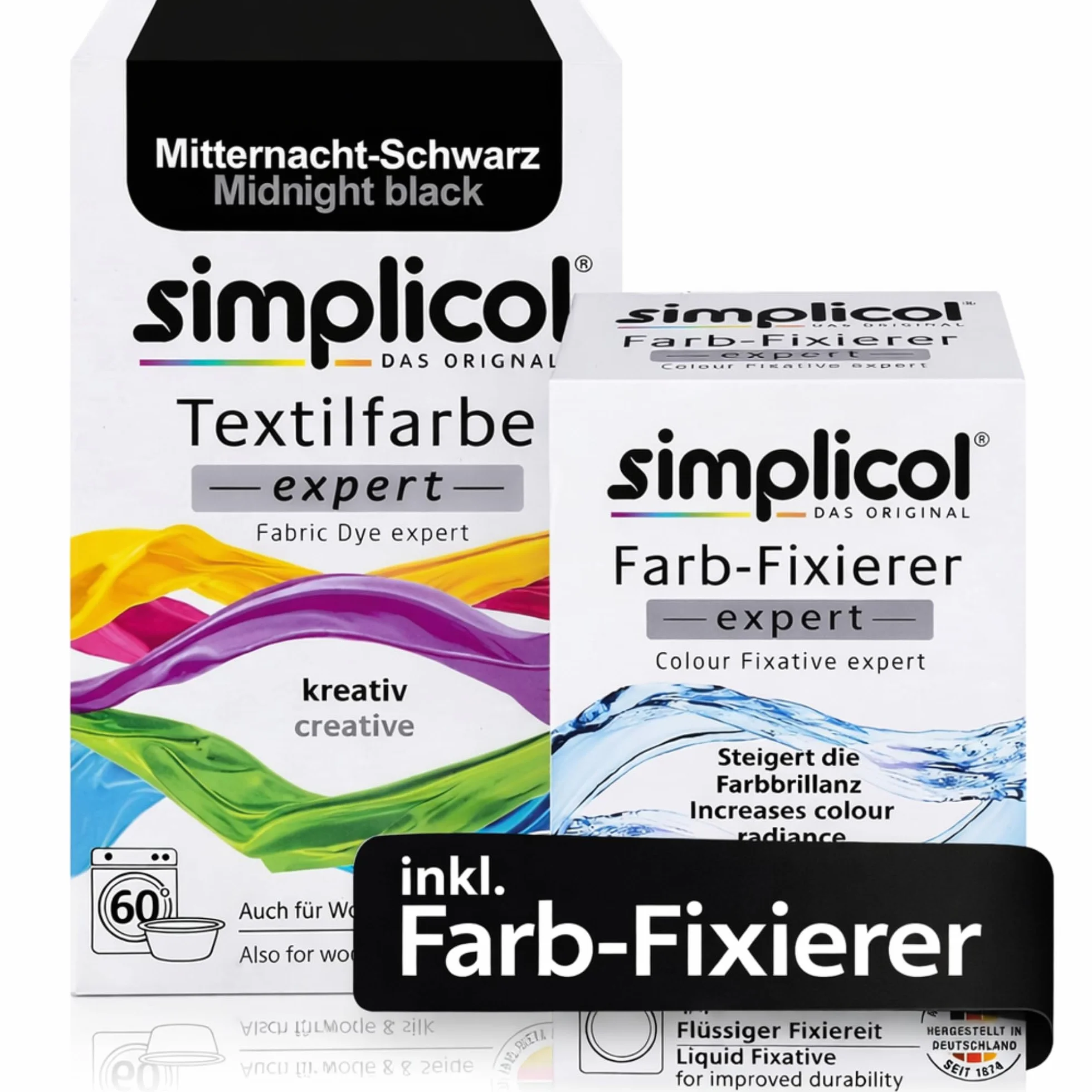 Simplicol Textilfarbe Expert Kombipack Mitternacht-Schwarz 1718 für Waschmaschine