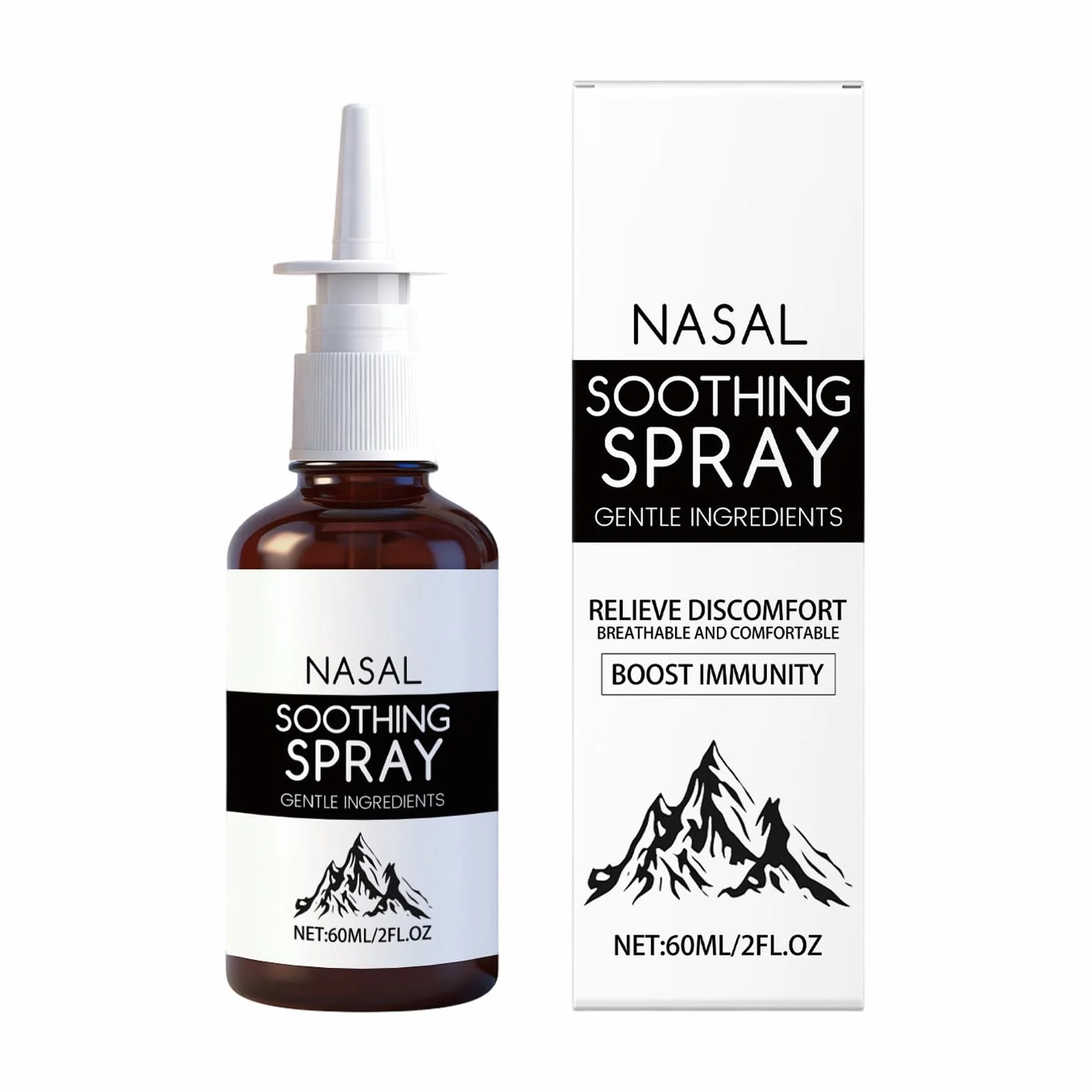 Mgiełka do czyszczenia nosa - 60 ml kojący komfort oddychania - płyn do oczyszczania nosa, dla dorosłych, kobiet, mężczyzn, seniorów, jazdy, podróży, nauki, na kemping, dojazdy do pracy