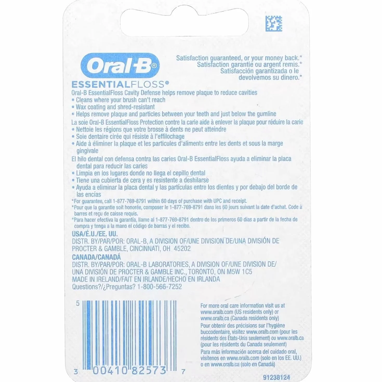 Oral-B Nić dentystyczna Essentialfloss miętowy woskowany 50 m, 3 sztuki