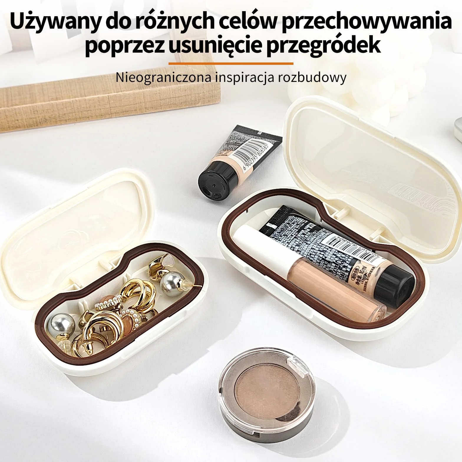 ONTERATE Małe Pudełko na Tabletki, 3 Komorowe Etui na Tabletki do Torebki, Wyjmowany Organizer Podróżny na Tabletki, Wodoodporny Mini Pojemnik na Tabletki, Organizer na Leki i Witaminy (Czarny)