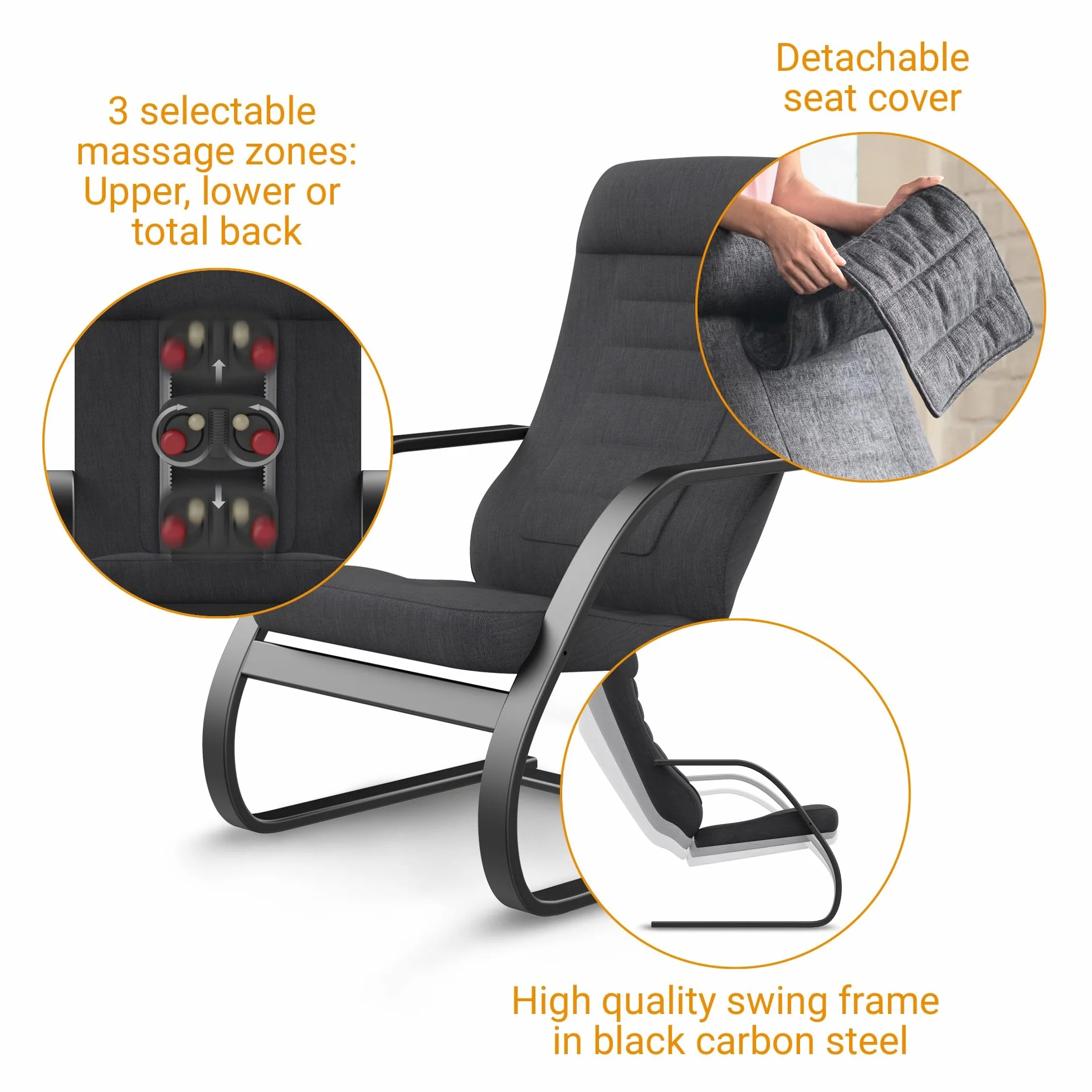 medisana RC 450 Fotel relaksacyjny z funkcją masażu shiatsu, fotel masujący z funkcją ciepła i masażu punktowego