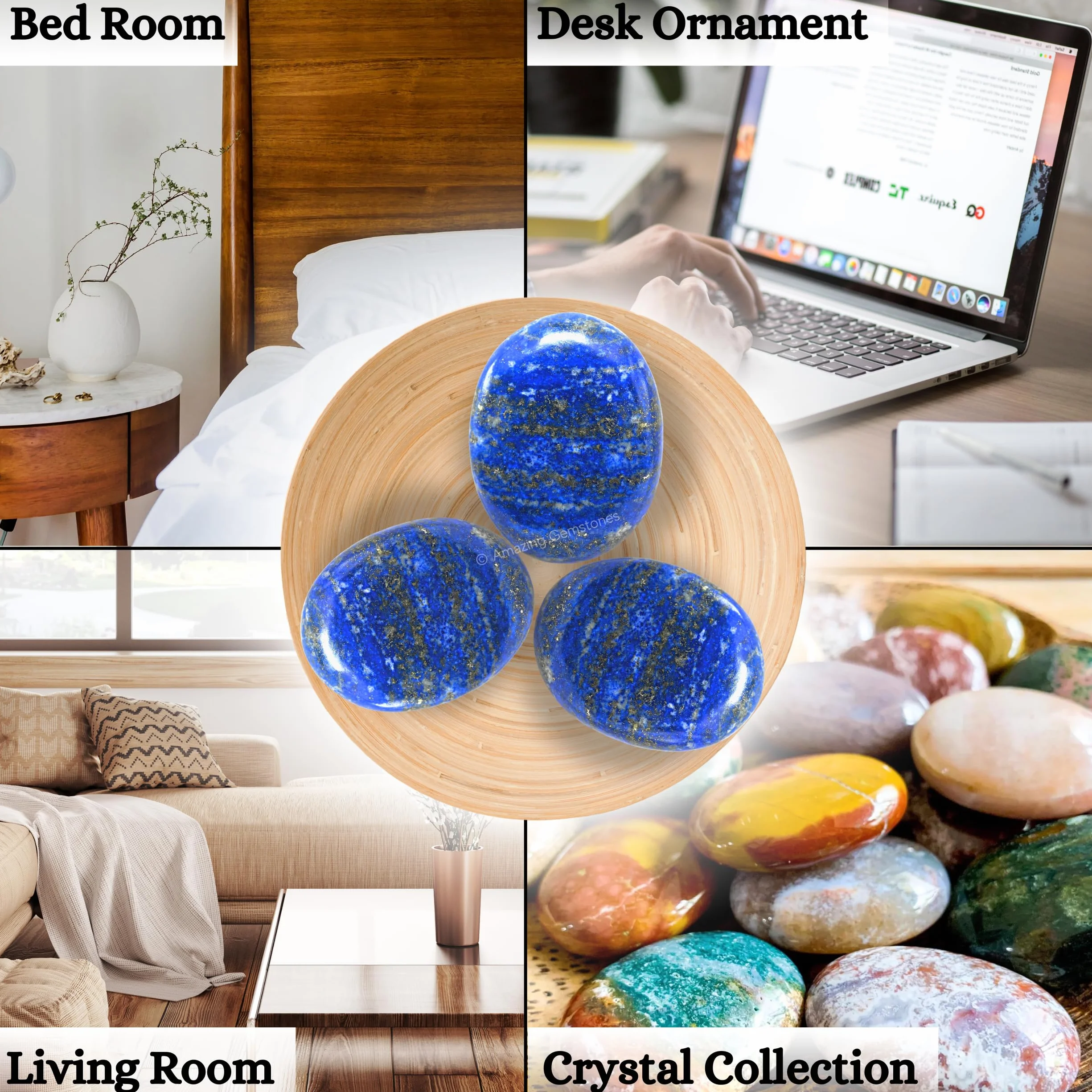 Lapis Lazuli Crystal Palm Stone Naturalny kamień leczniczy do równoważenia czakry duchowego powodzenia