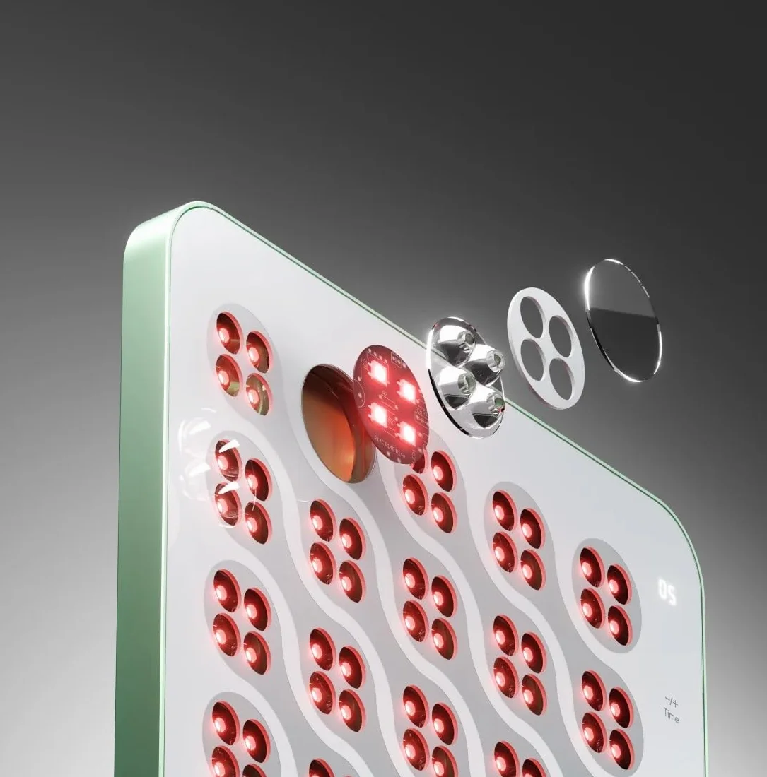 Nanoleaf Panel do terapii światłem czerwonym dla ciała i twarzy, 160 diody LED o wysokim skupieniu z podwójnymi długościami fal (630nm czerwony + 850nm bliska podczerwień), przenośna lampa z