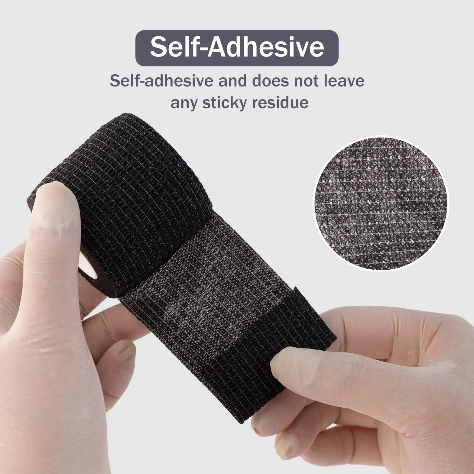 EZ Tattoo Taśma Grip Tape – 12 sztuk (5 cm x 4,5 m) samoprzylepna taśma do obrzęków nadgarstka i skręcenia kostek, jednorazowa rolka do tatuażu (czarna)