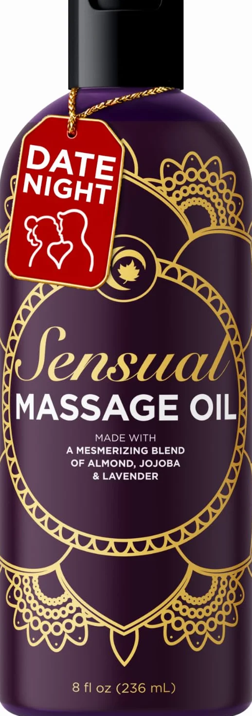 maple holistics Zmysłowy olejek do masażu z czystym olejkiem lawendowym, relaksacyjny olejek z migdałów i jojoba, dla kobiet i mężczyzn, 100% naturalna, hipoalergiczna terapia skóry, USA