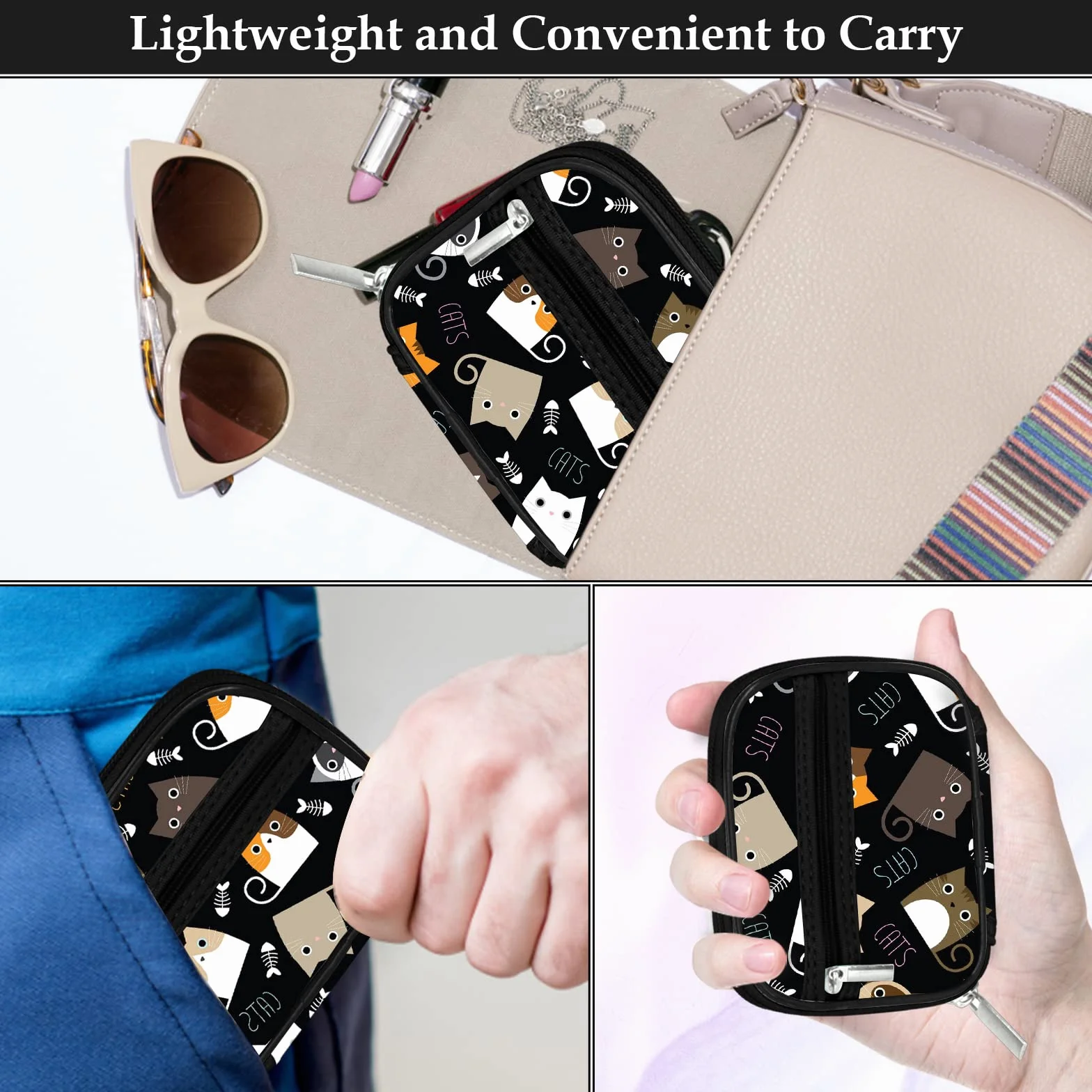Serfeymi Tygodniowy organizer na tabletki podróżne, etui na tabletki do torebki z wyjmowanym pojemnikiem na 7 tabletek, organizer na leki podróżne, pojemnik na leki, witaminy, suplementy - Czarny 03