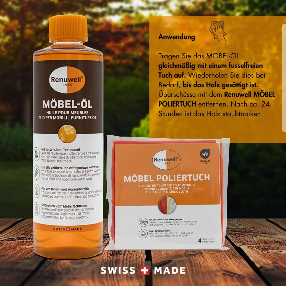 Renuwell Zestaw ekonomiczny olej do mebli 500 ml + regenerator 500 ml