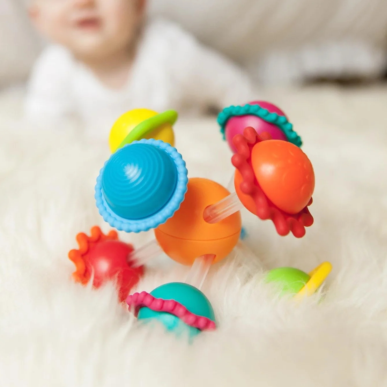Fat Brain Toys Wimzle, sensoryczne zabawki Fidget dla małych dzieci, dzieci od 6 miesięcy