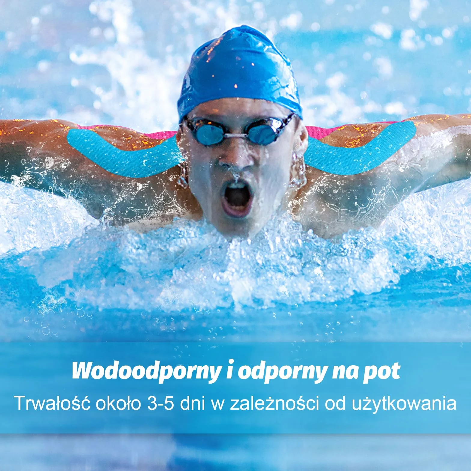 Kinesiology Tape Precut,elastyczna kinezjologiczna taśma terapeutyczna do fizjoterapii,sportu i leczenia urazów,sportowa taśma sportowa do kolan,kostek i ramion(paski 2x20)niebieska i różowa