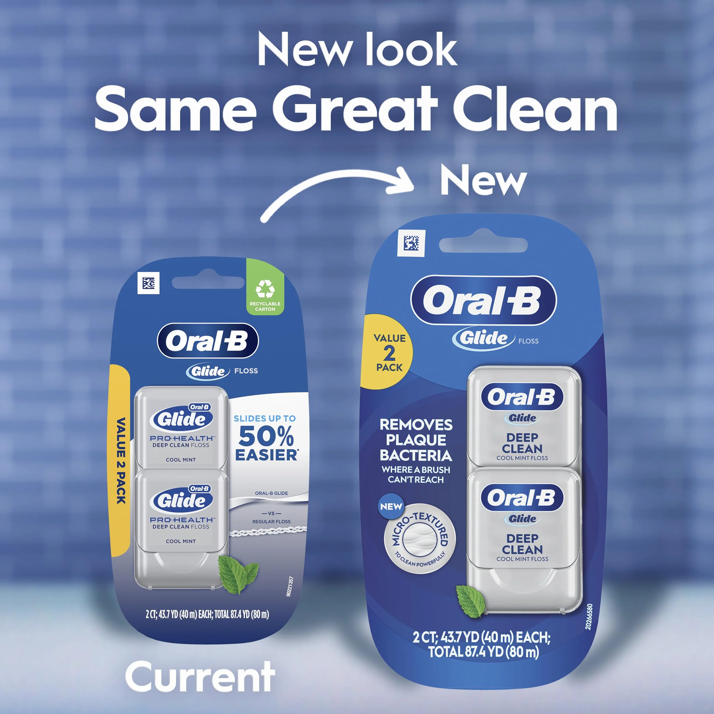 Oral-B Glide Pro-Health Deep Clean nić dentystyczna chłodna mięta 40 m 2 sztuki