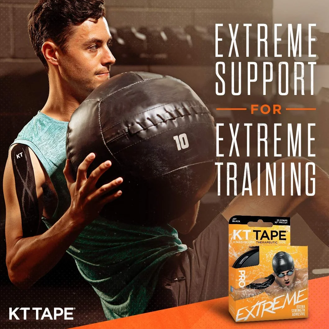 KT Tape Pro Extreme syntetyczna taśma kinezjologiczna, czarna, 25,4 cm