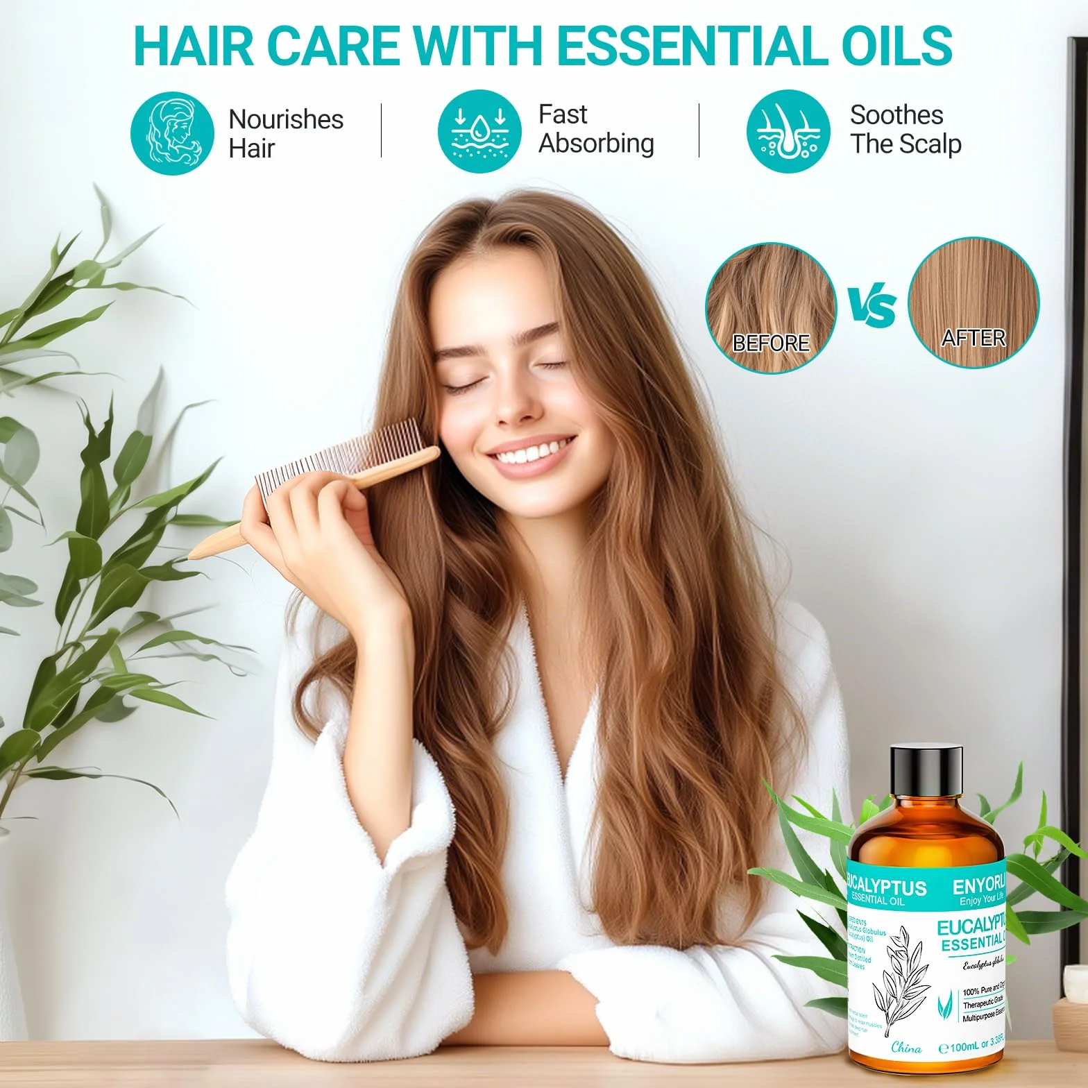 Olejek Eukaliptusowy 100ML 100% Czysty Naturalny Olejek Nierozcieńczony do Aromaterapii Masażu Odstraszania Komarów Pielęgnacji Skóry Oczyszczania Powietrza DIY i Jogi