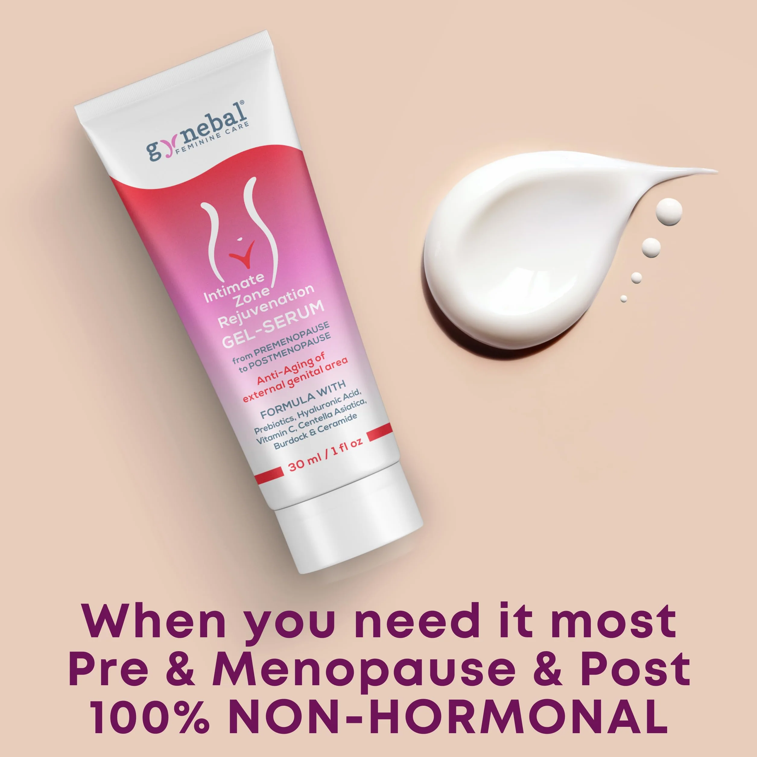 30 ml Intymny żel odmładzający srom - Supernawilżający Przeciwzmarszczkowy Ujędrniający Zewnętrzna strefa pochwy - Zmiany estetyczne spowodowane menopauzą, suchością, woskowaniem, poporodem