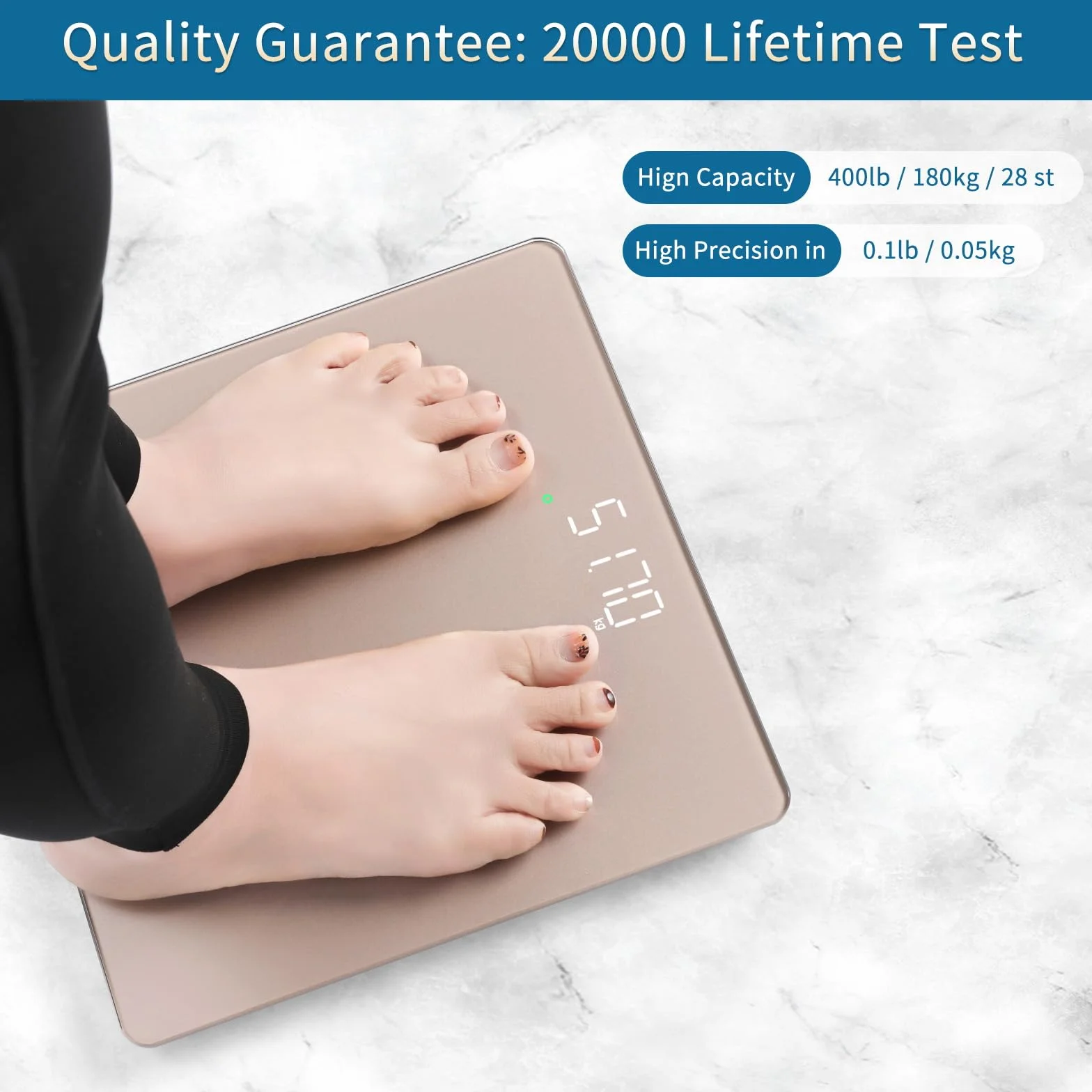 Homebuds Waga Cyfrowa 182kg 0,05kg Precyzja LED Różowa