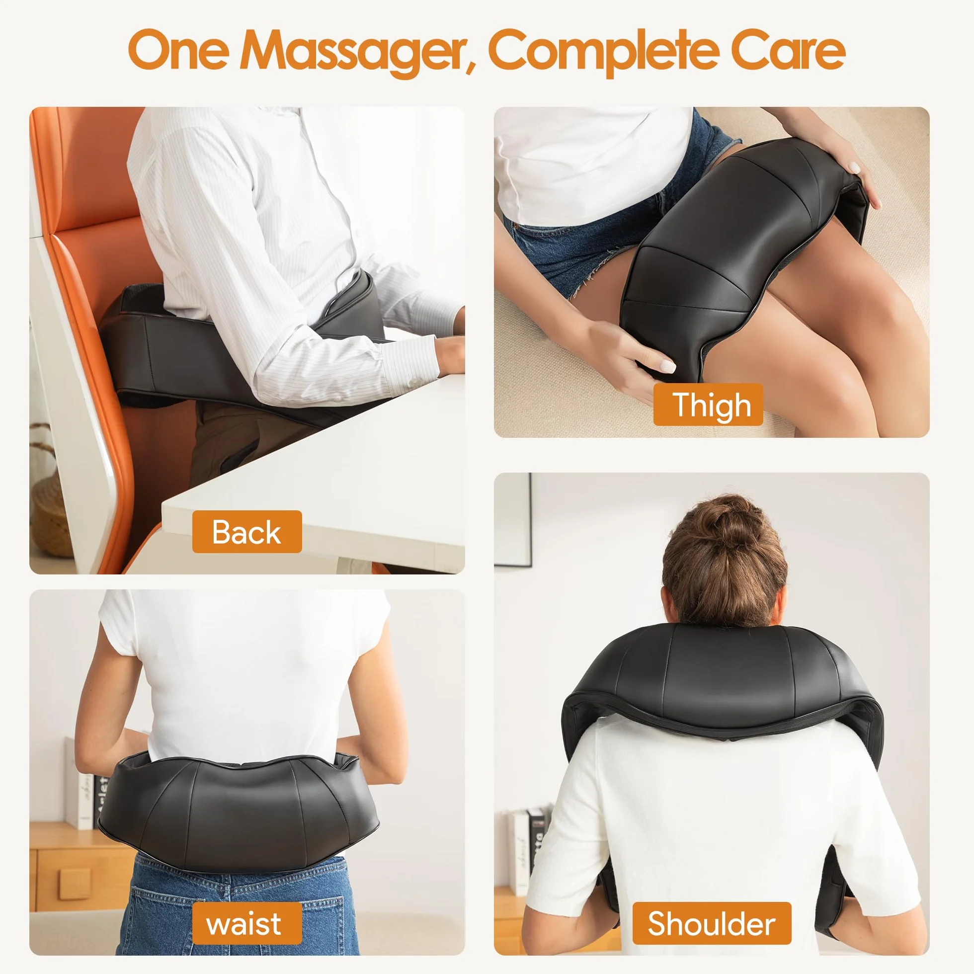 Masażer do Karku, Brelley Urządzenie do Masażu Pleców, Ramion, Ogrzewaniem 3D, Shiatsu Masażer Łagodzi Bóle Mięśni, Prezent dla Kobiet, Mężczyzn (czarny)