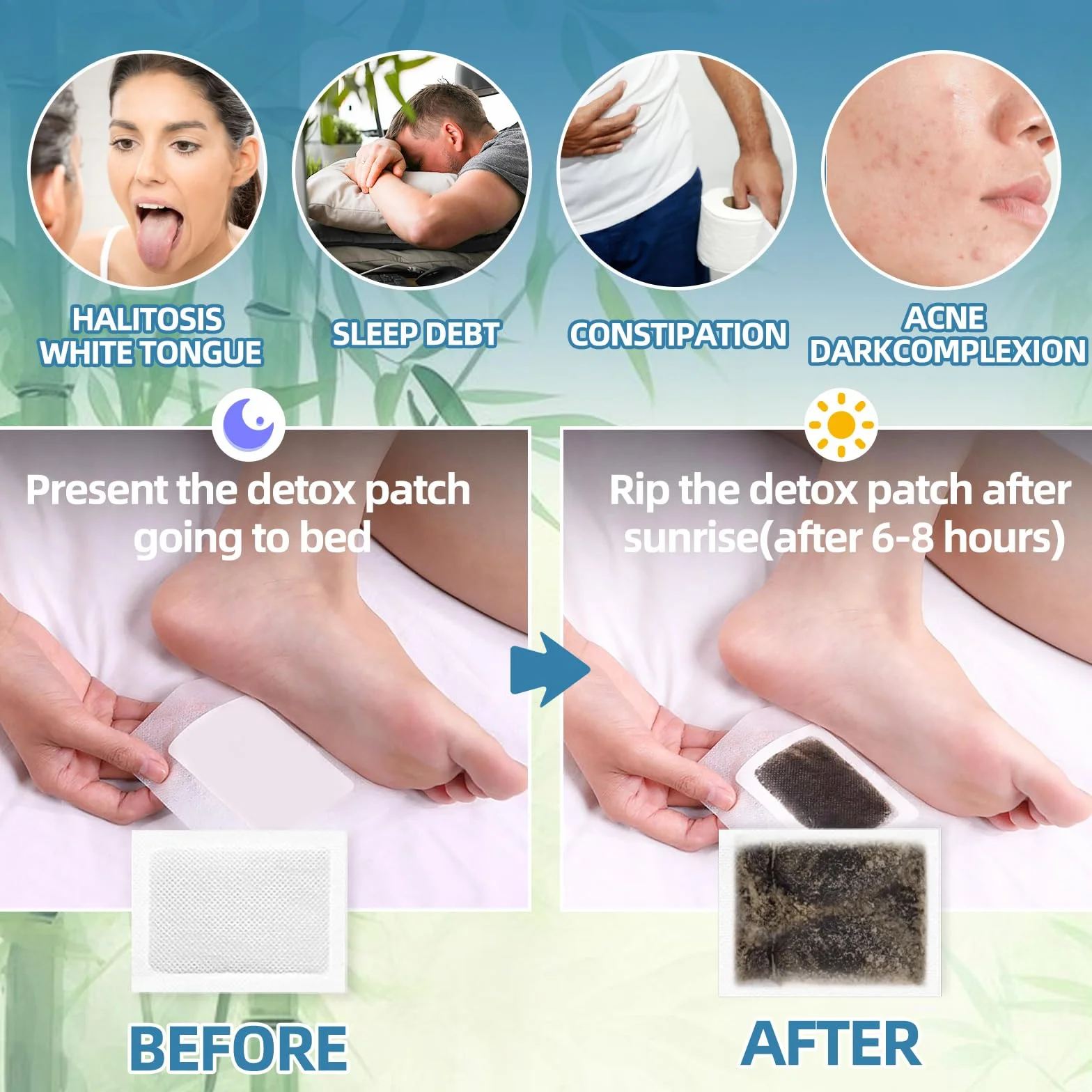 Inpumo Detox plastry do stóp, naturalne plastry detoksykujące, 30 sztuk