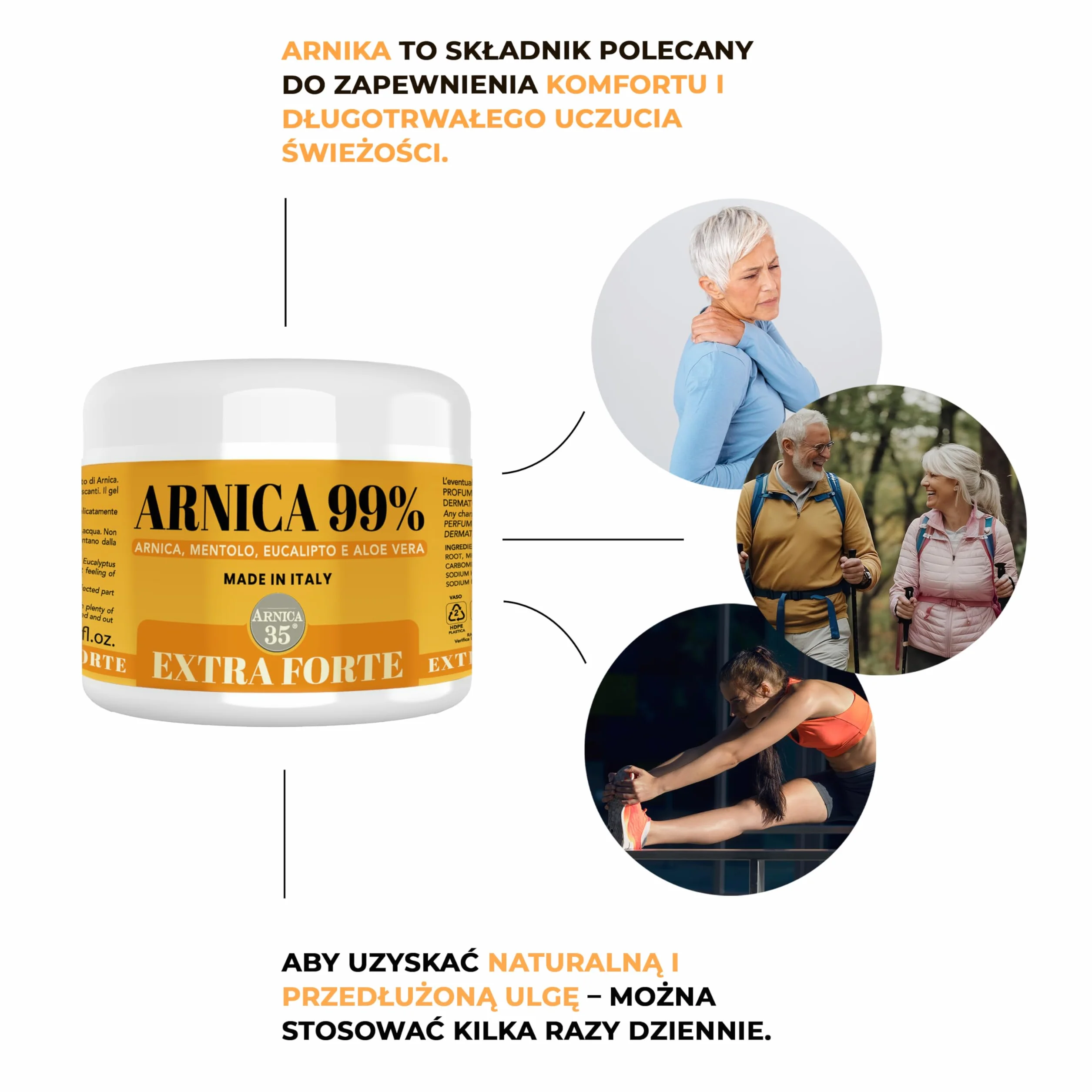 Arnica 35 Kremowy Żel do Ciała z Mentolem, Eukaliptusem i Aloesem 500 ml