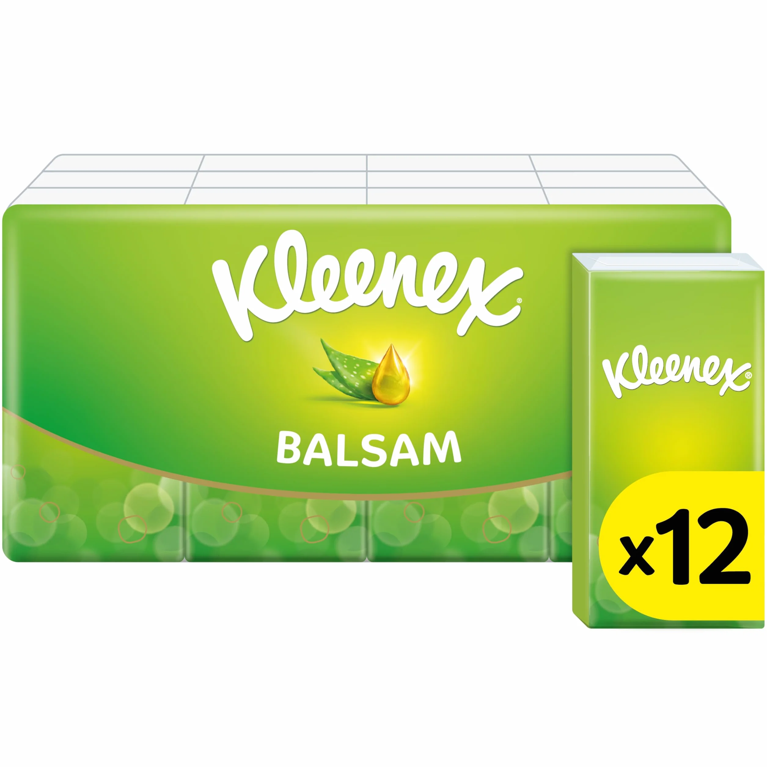 Kleenex Balsam chusteczki higieniczne 4-warstwowe 16 x 12 opakowań po 9 chusteczek opakowanie magazynowe