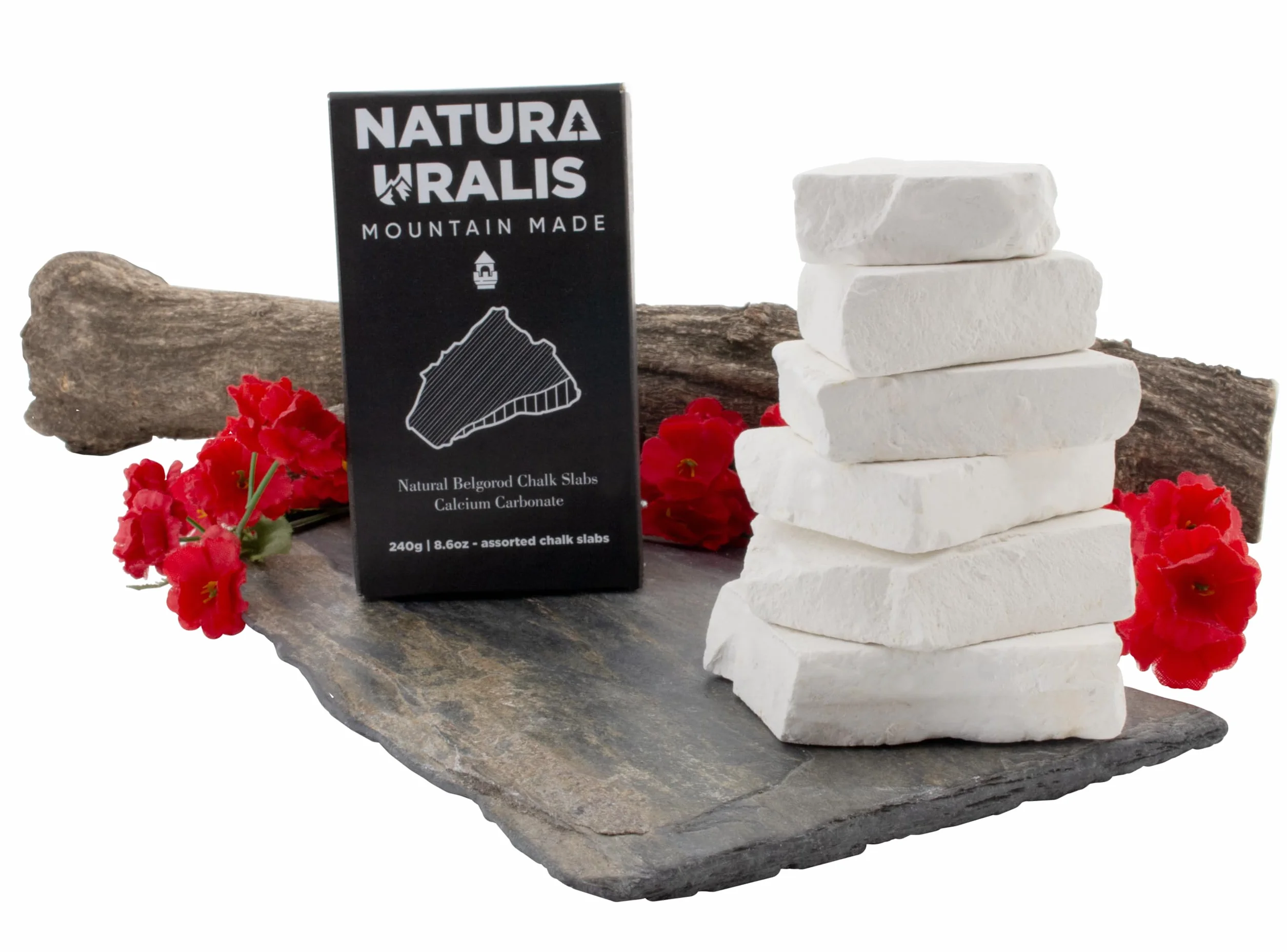Natura Uralis Kamienie Wapienne Białe 240g Naturalny Węglan Wapnia
