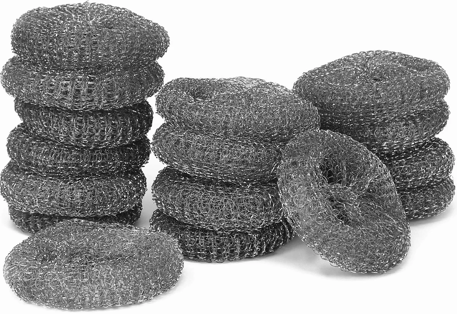 COM-FOUR® 16x zmywak do czyszczenia garnków - gabka stalowa - druciak - zmywak do mycia i szorowania przypalen (16 sztuk srodka do czyszczenia metalu)