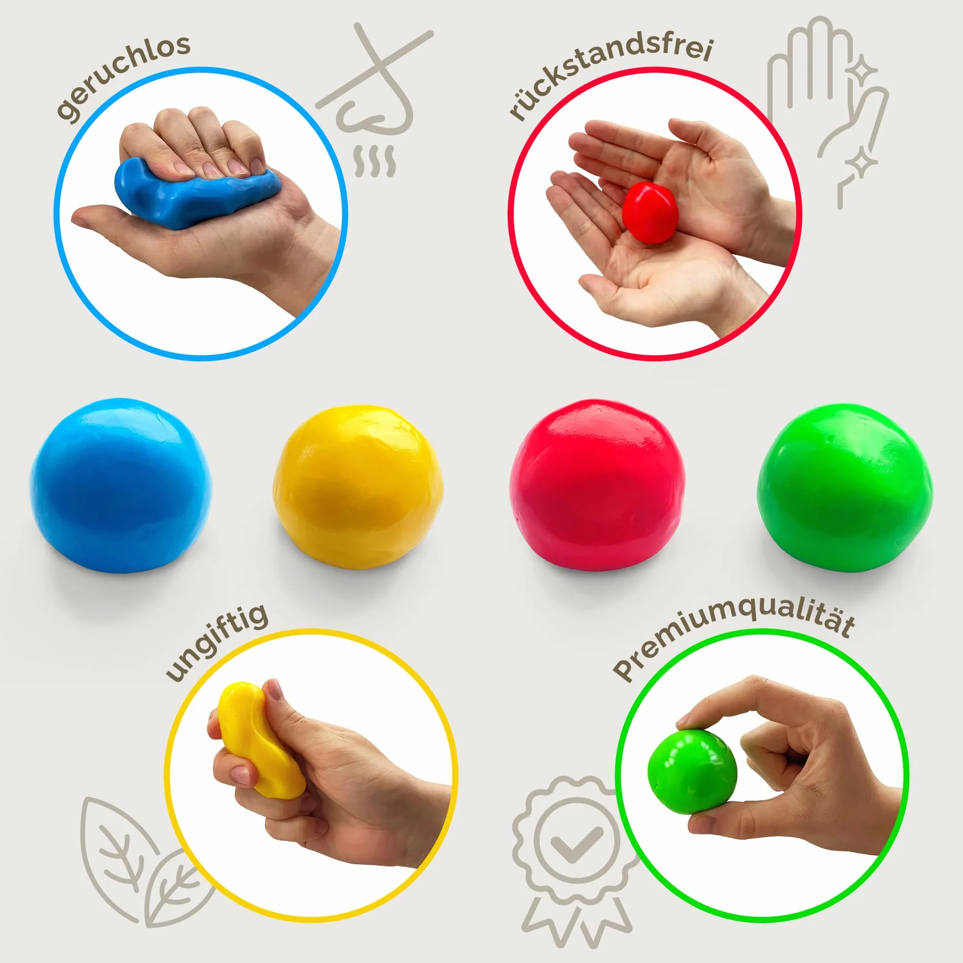 Glinka terapeutyczna premium twarda zielona | DBT Skills antystresowa | 50 g do wspierania uważności i regulacji stresu | Zapobiega napięciu i zwinnościom | bezzapachowa, wegańska jakość premium