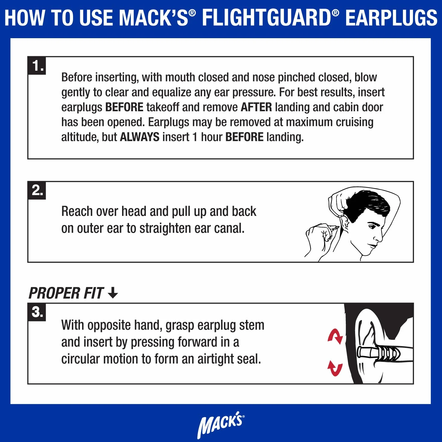Mack's Flightguard zatyczki do uszu w samolocie - 26dB NRR - wygodne, bezpieczne, podróżne zatyczki do uszu