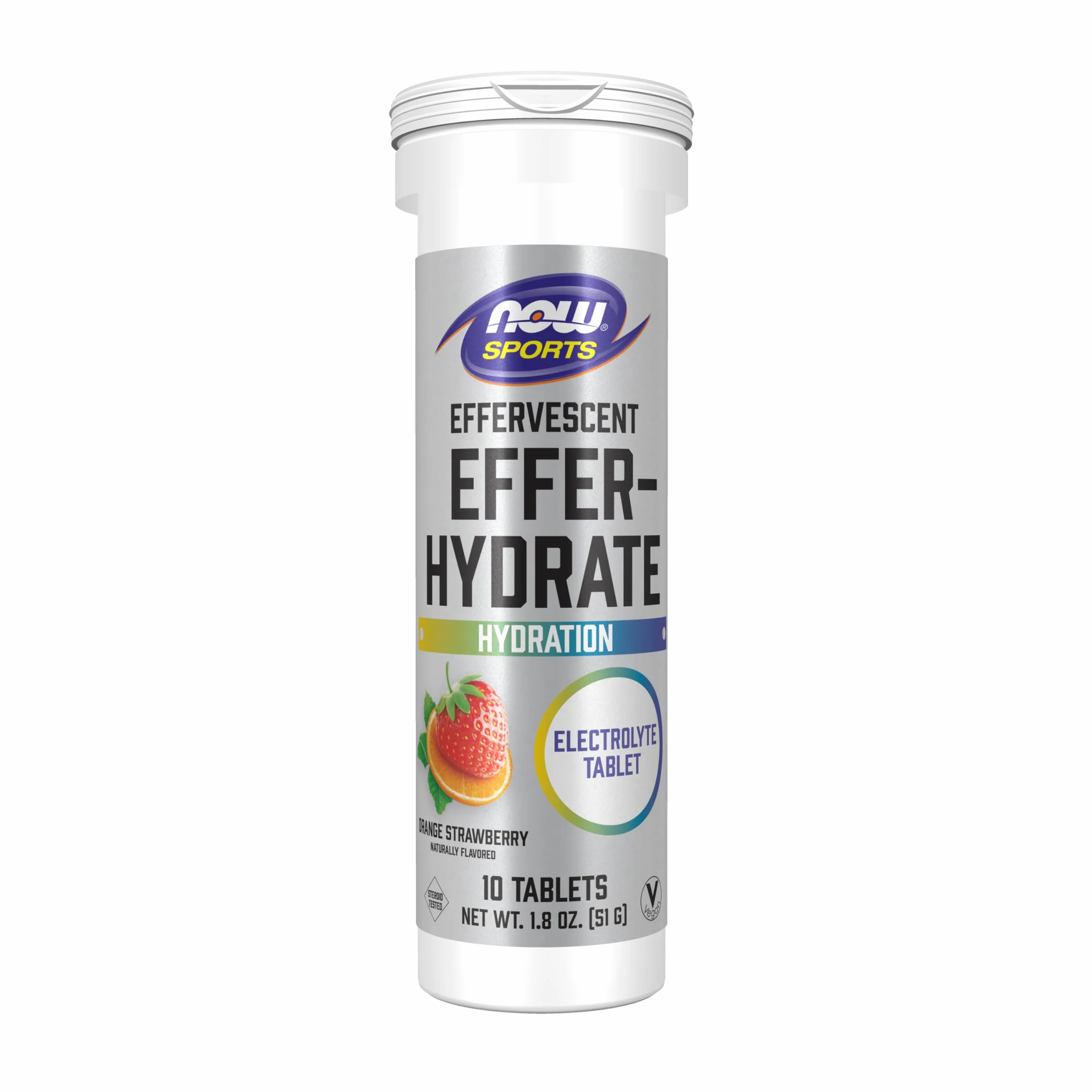 Now Foods Effer-Hydrate (10 serv) Orange Strawberry - Przed i po treningu - Po treningu