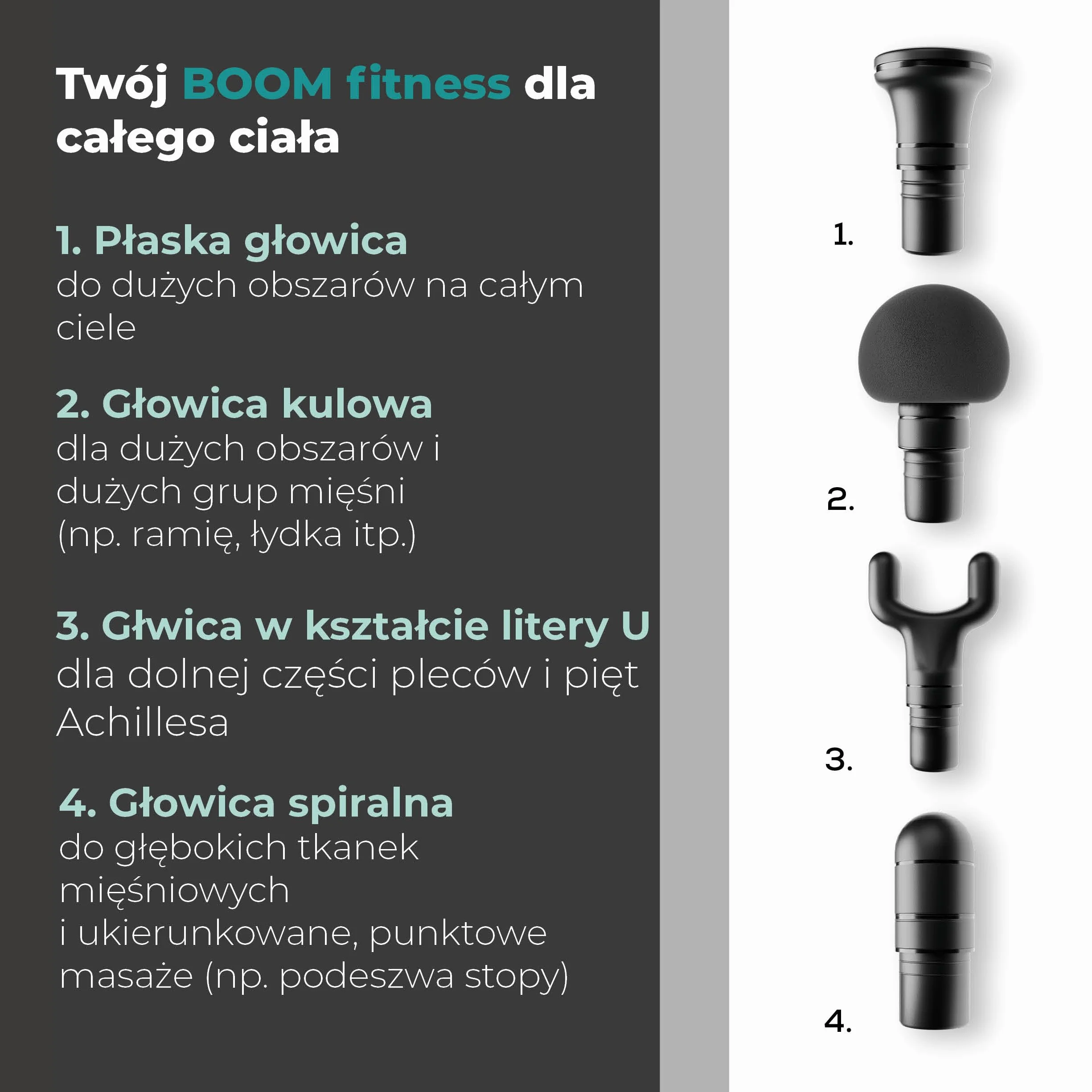 Beurer Pistolet do Masażu AMG 98 BOOM, Kompaktowy z 4 Nasadkami, 5 Poziomami Intensywności, Akumulator
