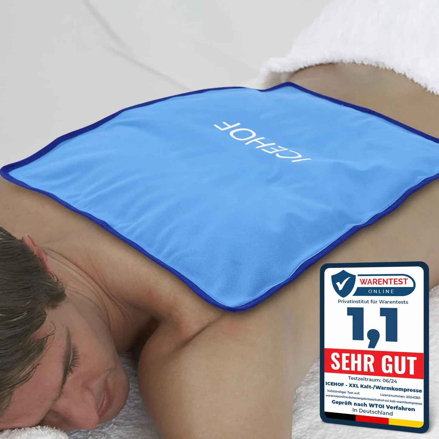 ICEHOF Kühlpads XXL Gel Kühlkissen Groß - Kuschelweich, Kühlakku Kühlpack Ice Pack Kältekompresse Eisbeutel Kühlbeutel Gelkissen Coolpack - 38 x 28 cm Kühlkompresse
