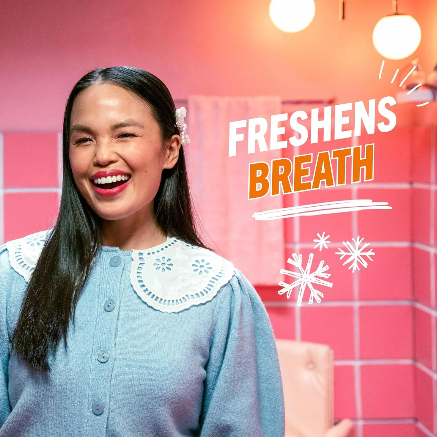 The Breath Co Zapobieganie próchnicy jamy ustnej na bazie fluoru, formuła opracowana przez dentystę, pomaga zwalczać próchnicę przez 24 godziny*, odświeża oddech, bez alkoholu, nie kłuje, 500ml