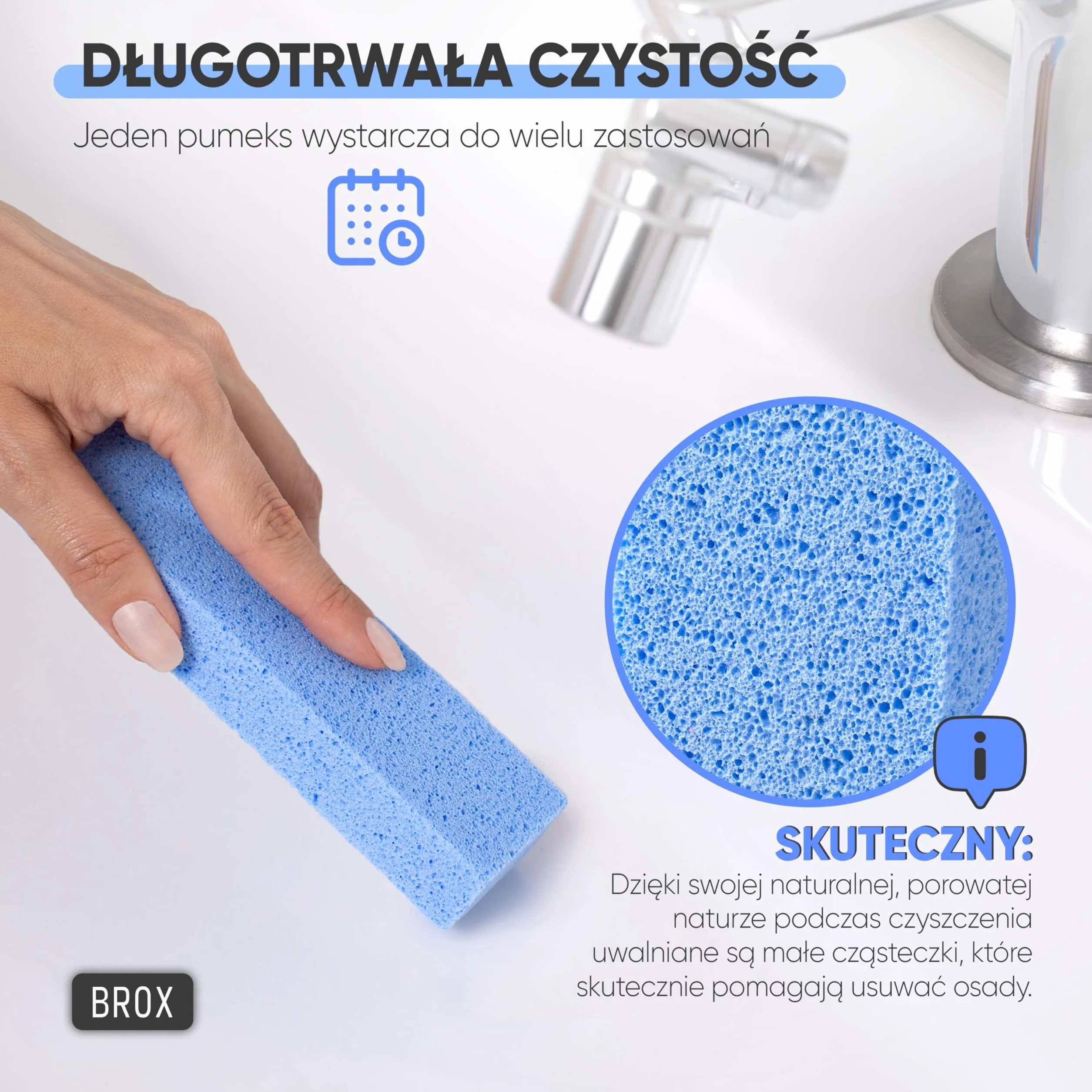 BROX Kamień do czyszczenia WC – niebieski (5 sztuk) – skuteczny środek do usuwania kamienia i kamienia moczowego – Pumice Stone do mis WC i łazienki – bardzo mocny środek do czyszczenia toalety
