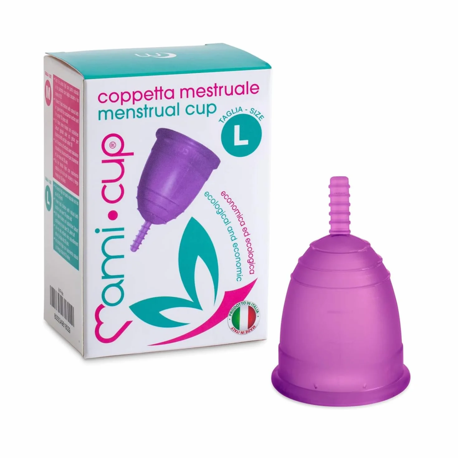 Mamicup® Kubek menstruacyjny (fioletowy, L) miękki, elastyczny, wielokrotnego użytku silikon klasy medycznej - najwygodniejszy kubek okresowy