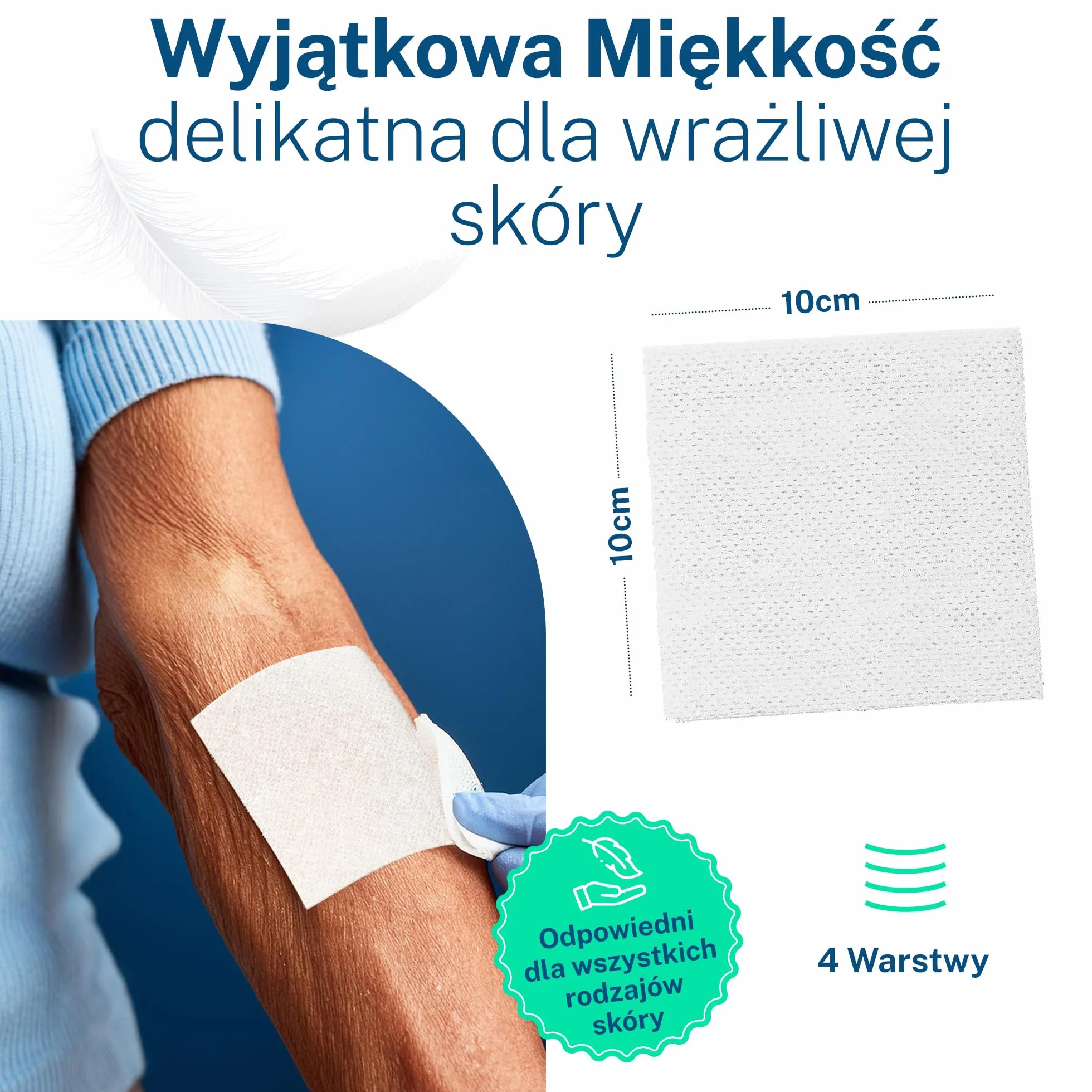 Kompresy Jałowe z Włókniny 10x10 cm 100 sztuk