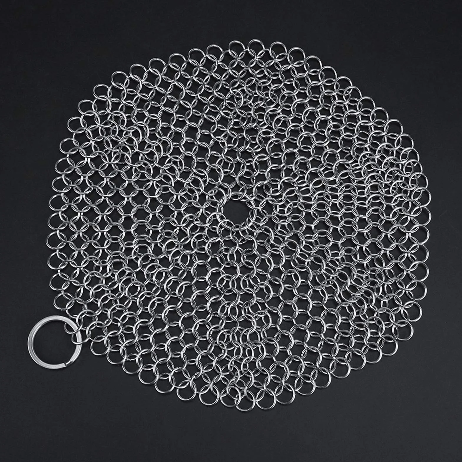 Chainmail Scrubber środek czyszczący ze stali nierdzewnej do garnków żeliwnych przyborów kuchennych