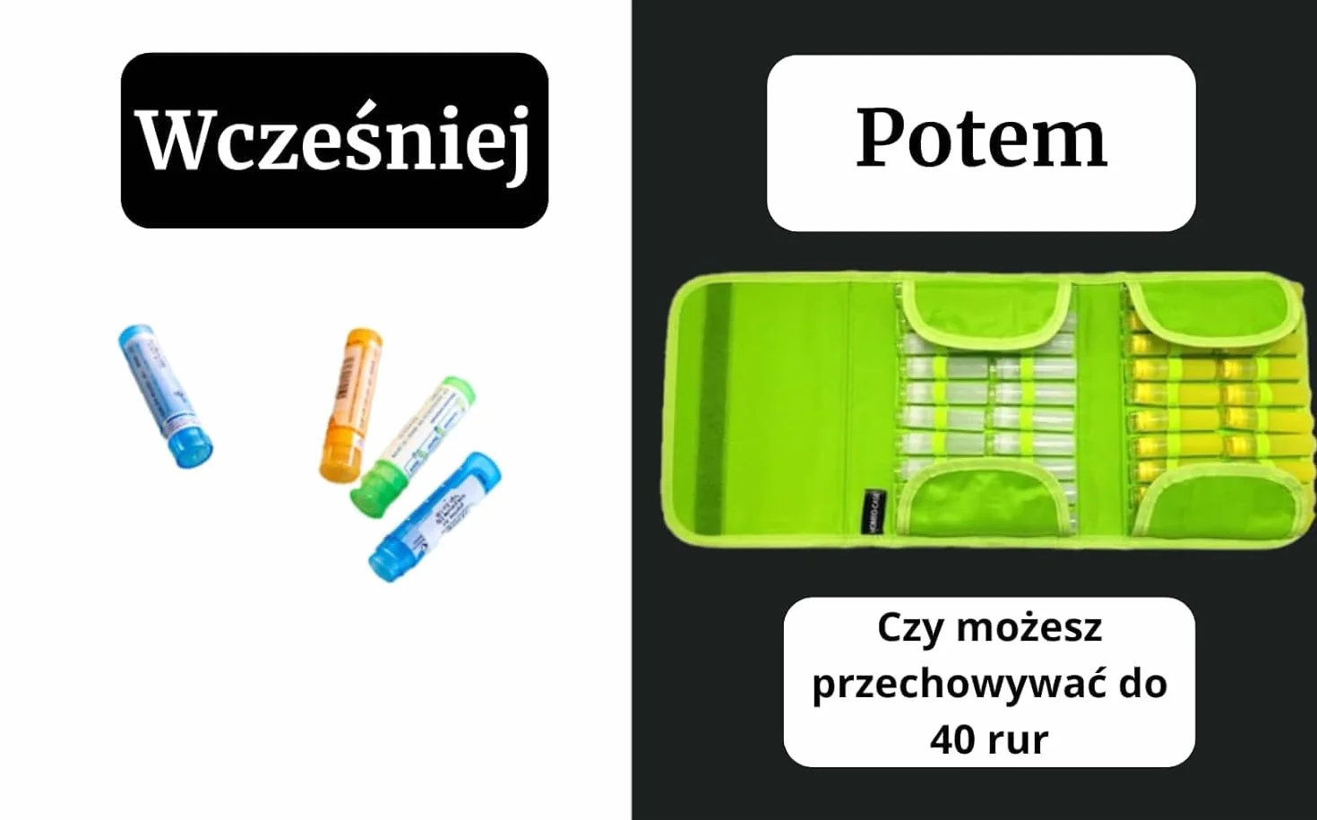 Etui Homeopatyczne z 90 Przestrzeniami na Fiolki Boiron 4g Zielony Limonkowy