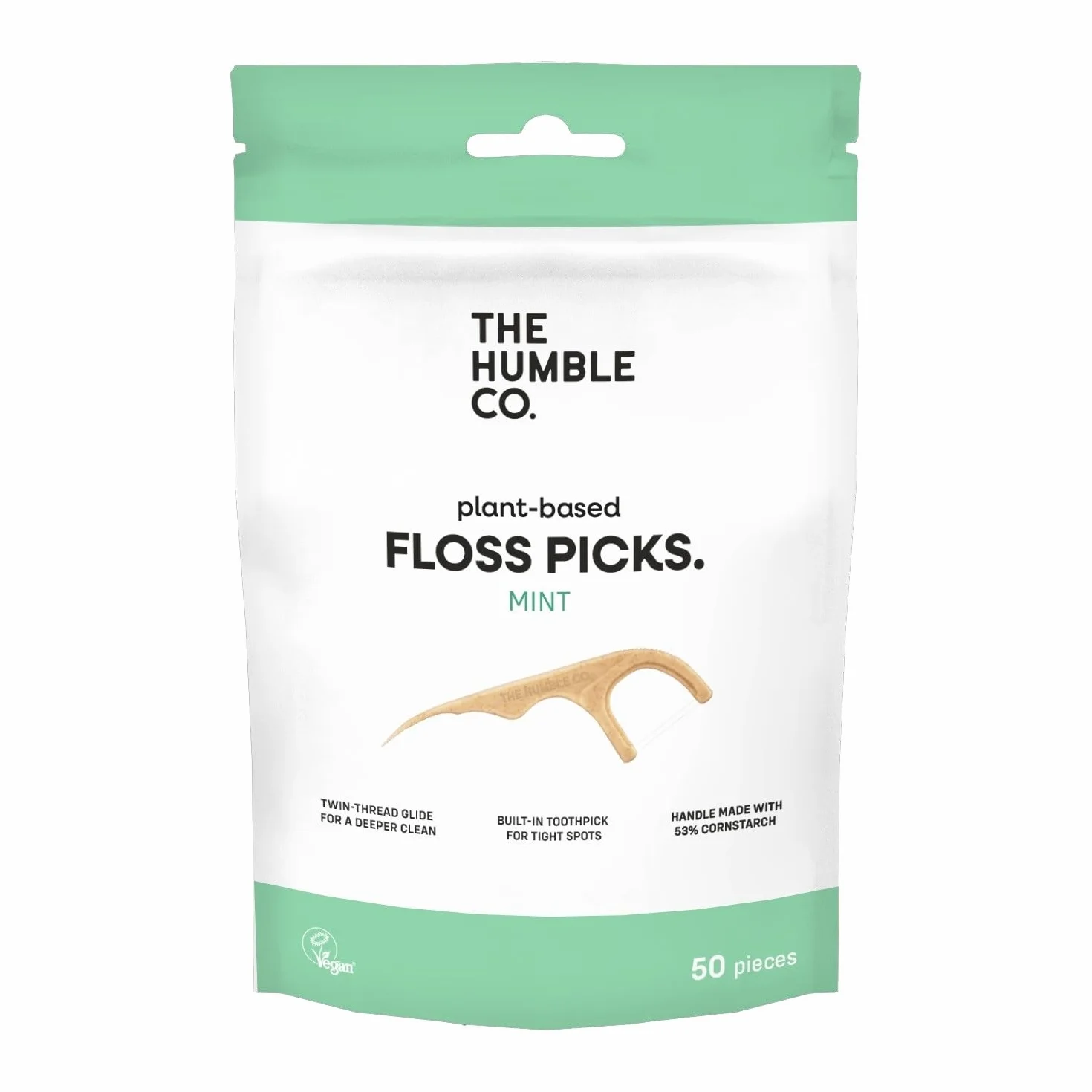 Humble Dental Floss Picks Mint 50pcs - Humble Brush