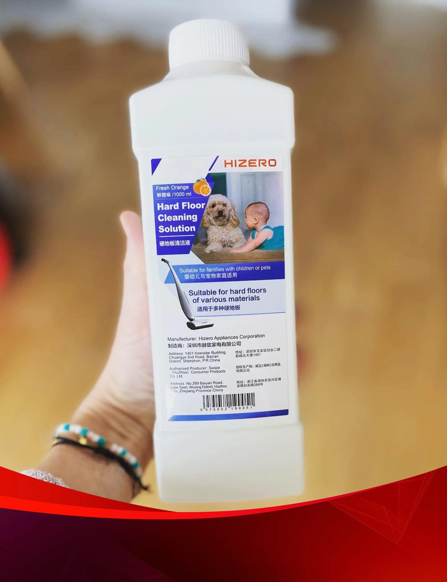 Hizero Bionic Mop środek do czyszczenia twardych podłóg i detergenty, świeży zapach pomarańczy (świeża pomarańcza)
