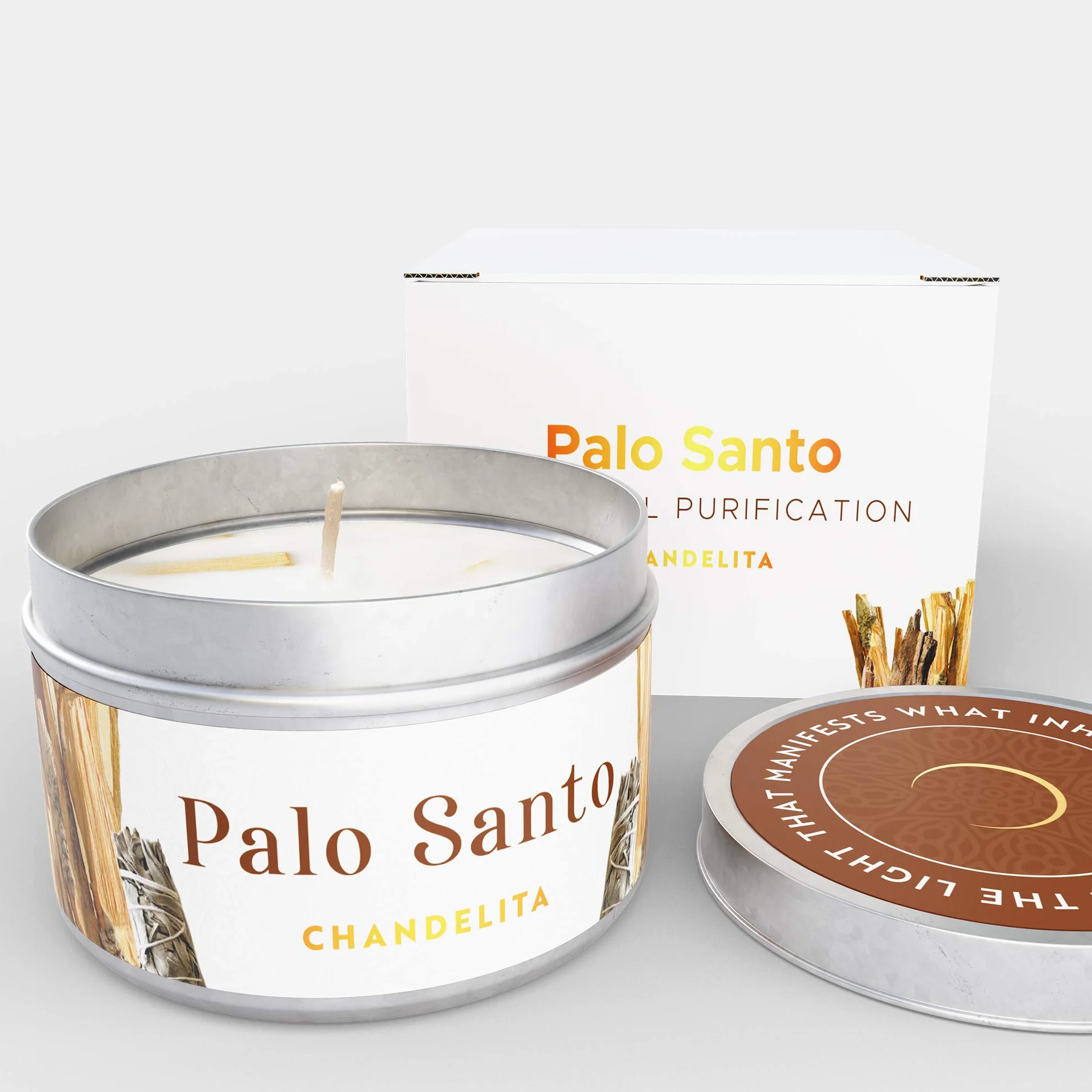 Palo Santo, świeca zapachowa do aromaterapii, oczyszczania powietrza, duchowego uzdrawiania i czakrami, z kawałkami wosku sojowego do relaksu i medytacji