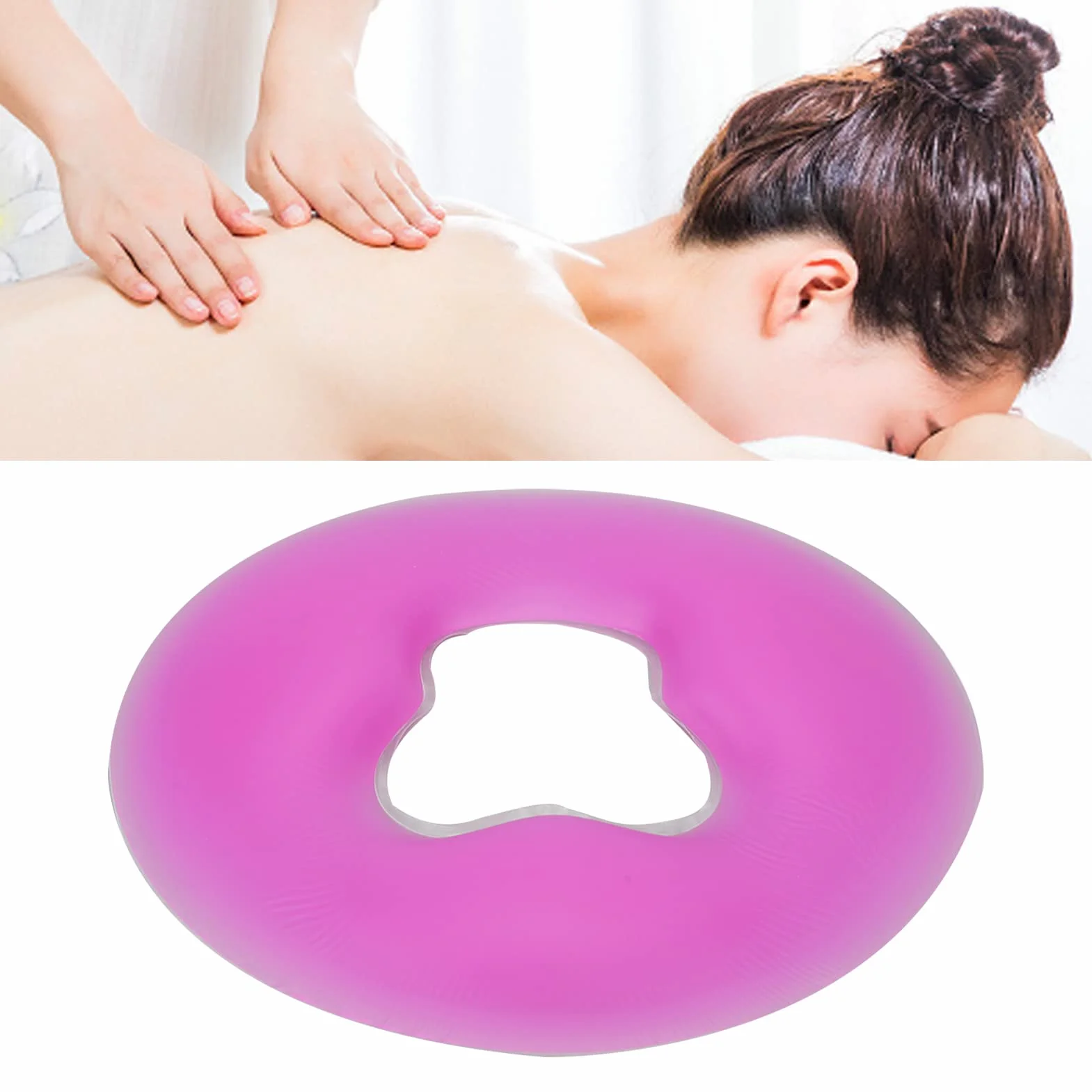 Silikonowa Poduszka do Masażu Twarzy, Okrągła Miękka Podkładka do Twarzy Relaksacyjna do Salonu Piękności Spa, Poduszka do Twarzy dla Mężczyzny Kobieta Odpoczynek Biurowy