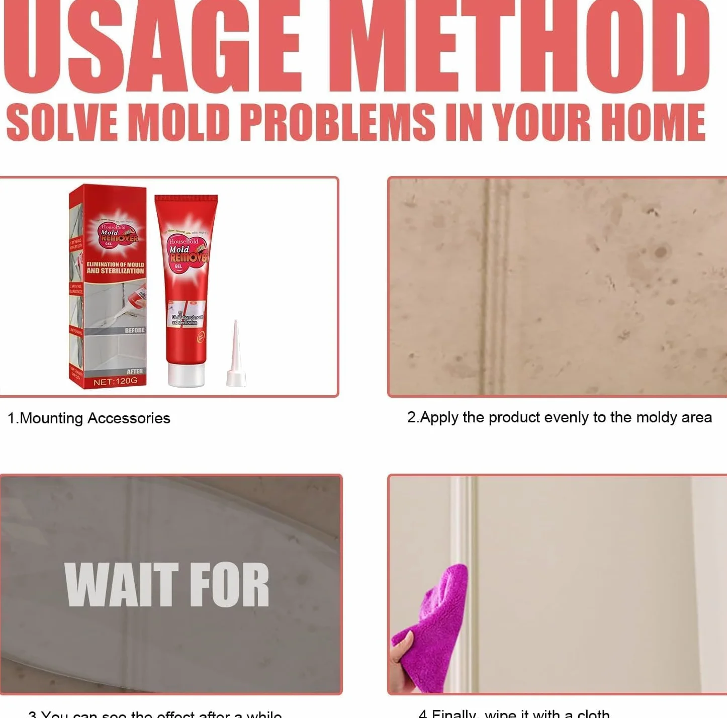2 pcs Flinzor Mold Remover,Magic Mold Remover Gel,Powerful Quick Mold Remover Gel,Household Mould Removal Gel for Kitchen Bathroom Tile Stains Sink