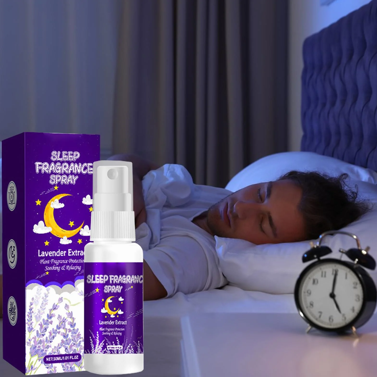 Poduszka do aromaterapii, lawenda, butelka z rozpylaczem do spania, 30 ml, naturalna mgiełka olejowa na noc, pojemnik z PCW, z delikatnym zapachem, pomoc w zasypianiu, zapach aromaterapii, do biura