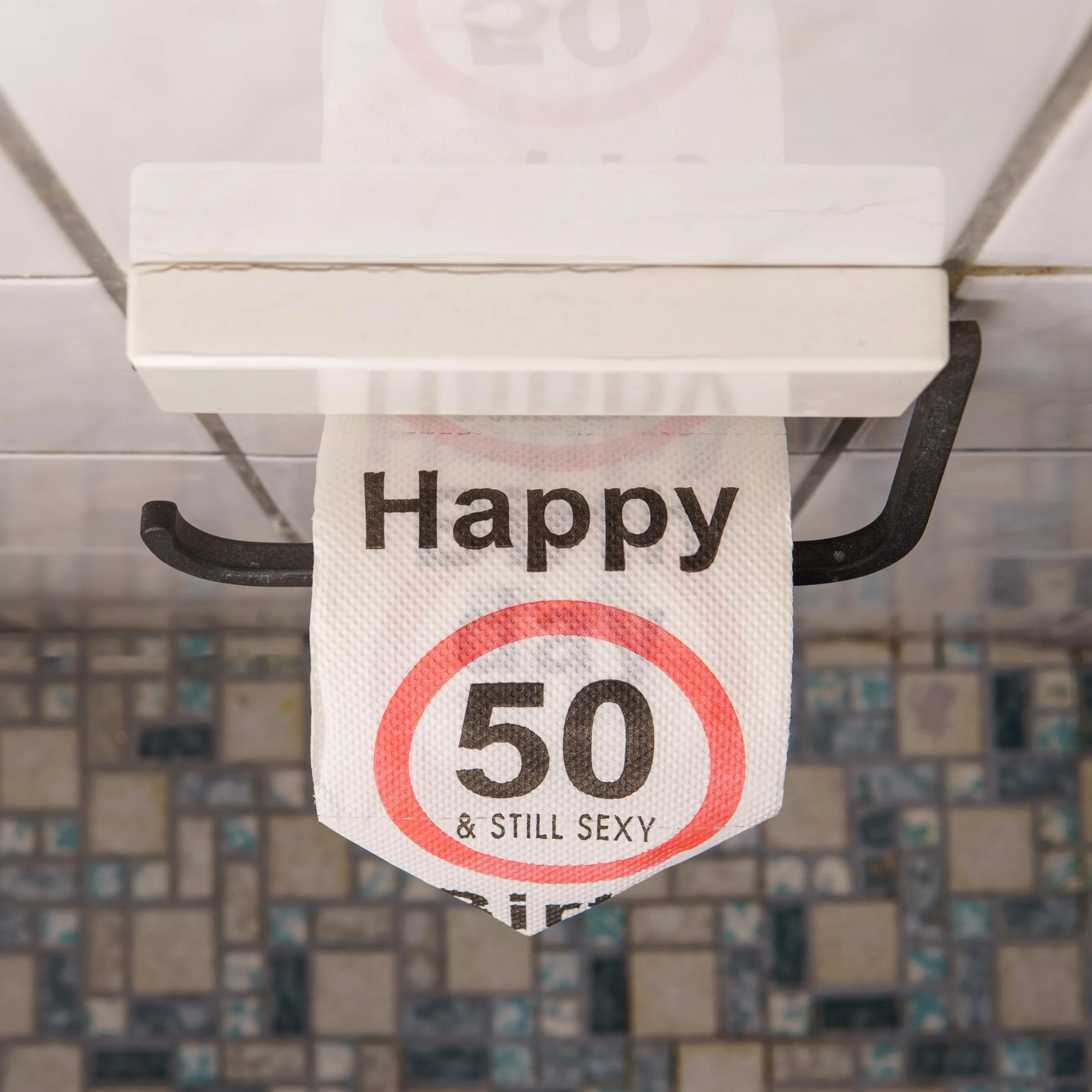 Papier toaletowy na 50. urodziny, zabawny motyw rolki, prezent dla nastolatków