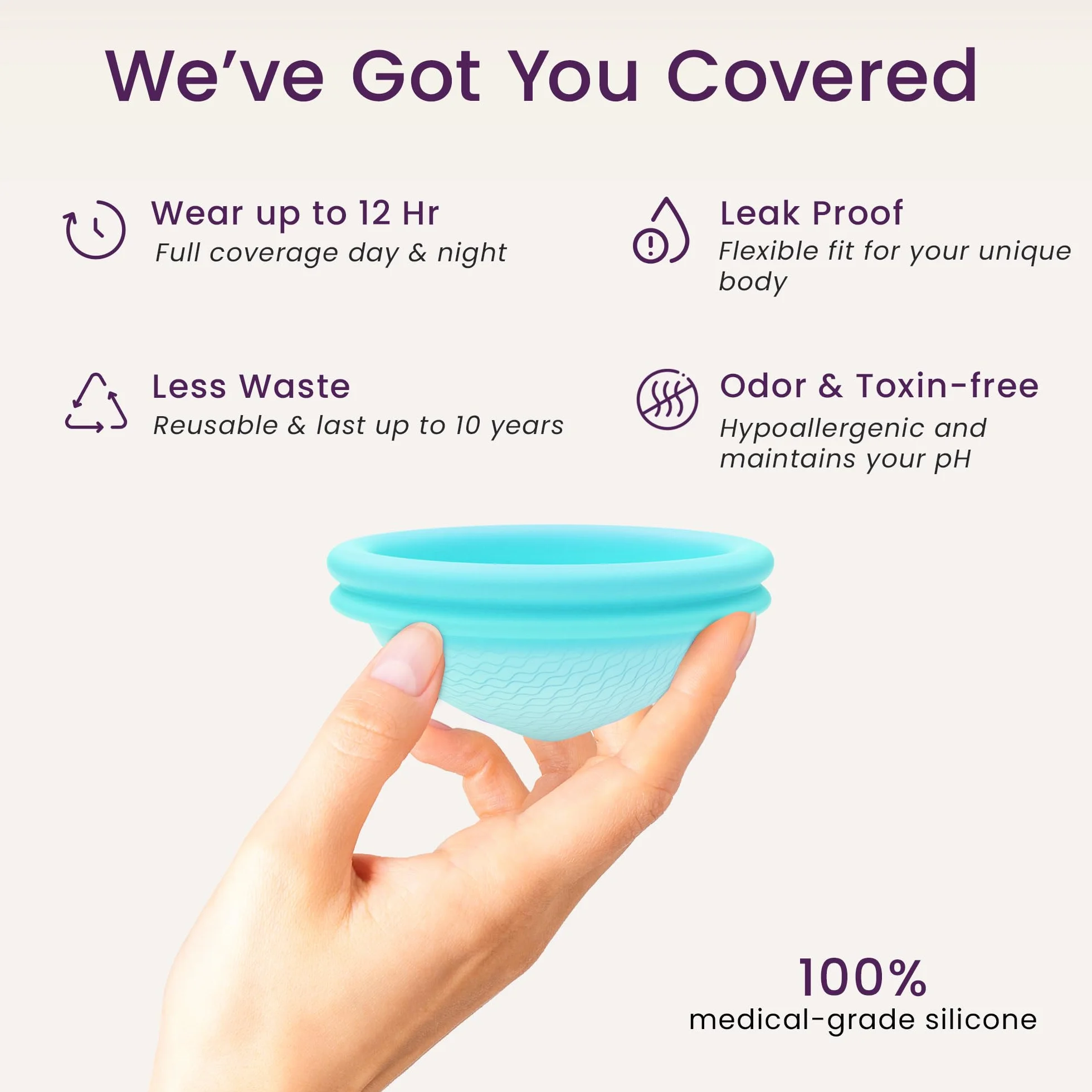 Ecoblossom Dysk menstruacyjny wielokrotnego użytku, zestaw 2 filiżanek menstruacyjnych, miękki dysk menstruacyjny dla kobiet, zaprojektowany z elastycznym, medycznym silikonowym kubkiem na okres (duży