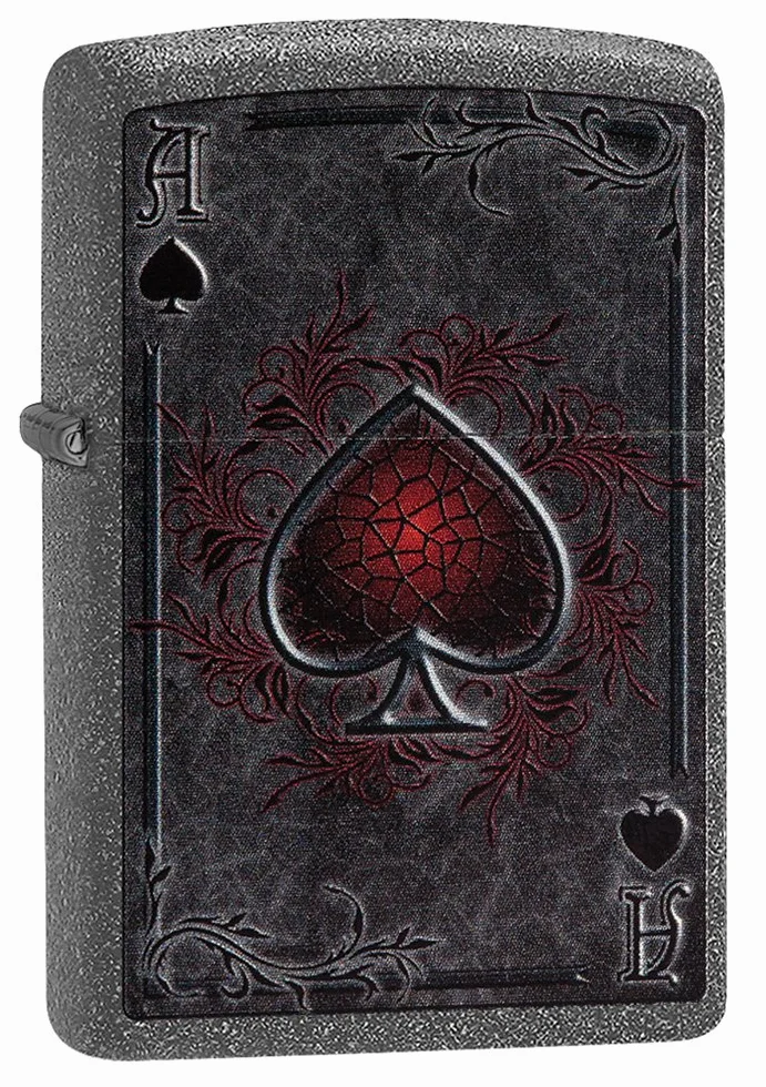 Zippo Zapalniczka Sztormowa ze Wzorem Asa Metaliczny Kamień Kolorowy Motyw Wielokrotnego Użytku Made in USA